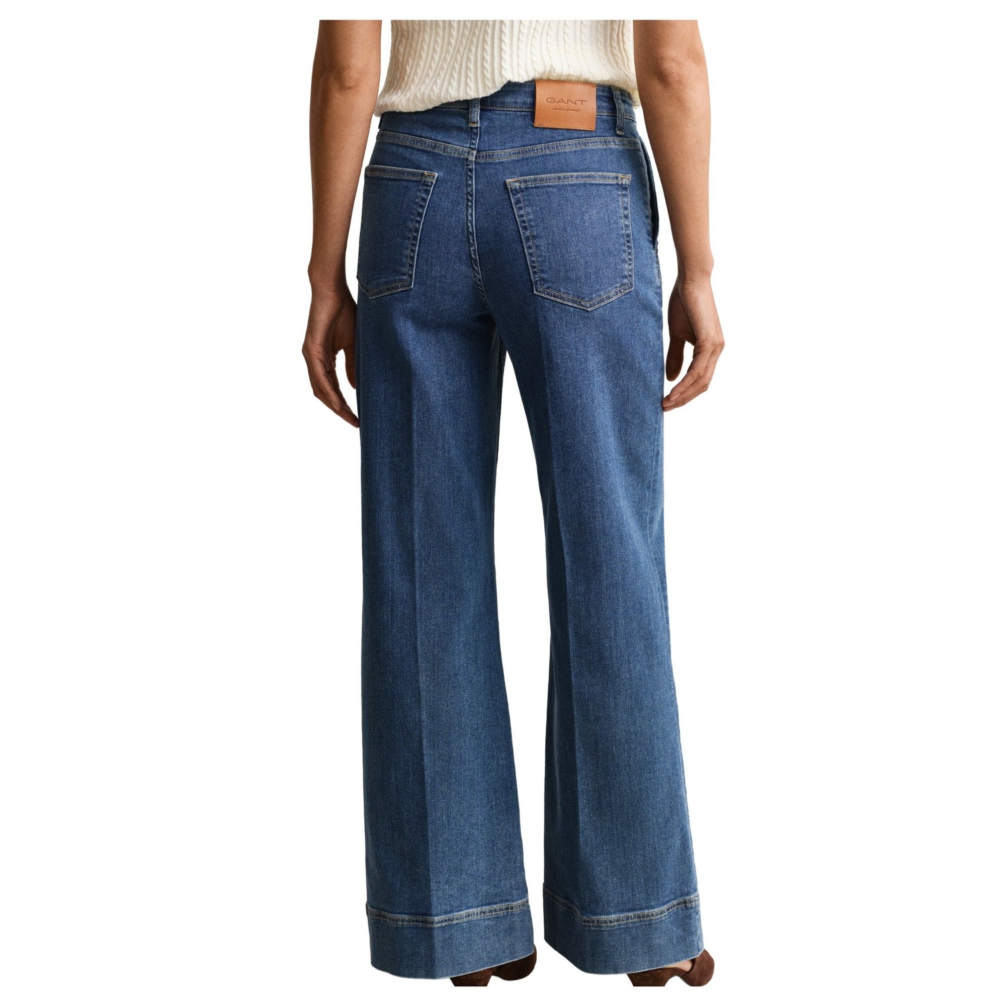 GANT Platėjantys džinsai moterims, Mėlyna, 4100263-970 Flared 3