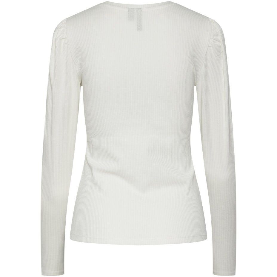 PIECES Marškinėliai moterims, Balta, PCRUKA LS PUFF TOP N 2