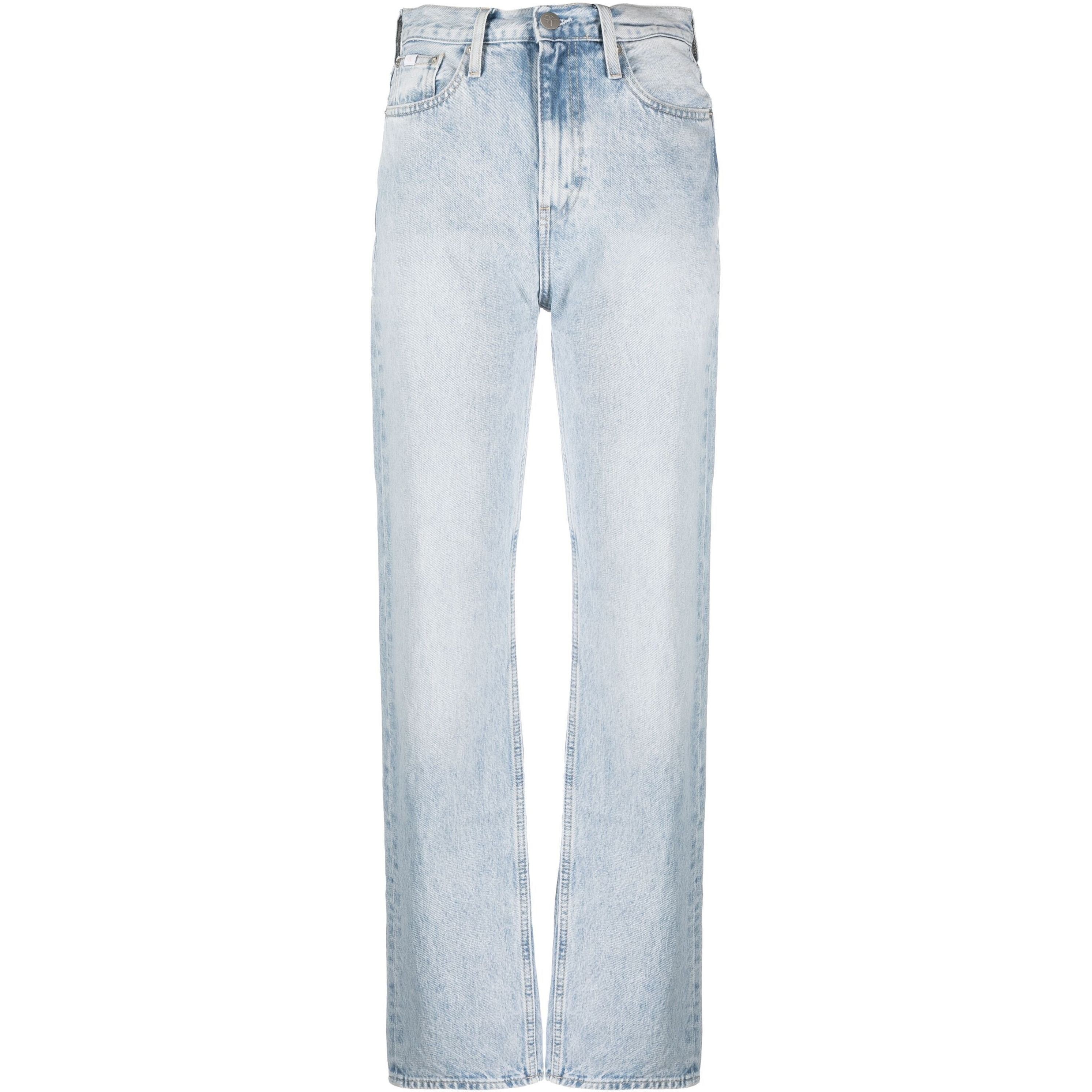 CALVIN KLEIN JEANS Tiesūs džinsai -moterims, Mėlyna, High rise straight 1