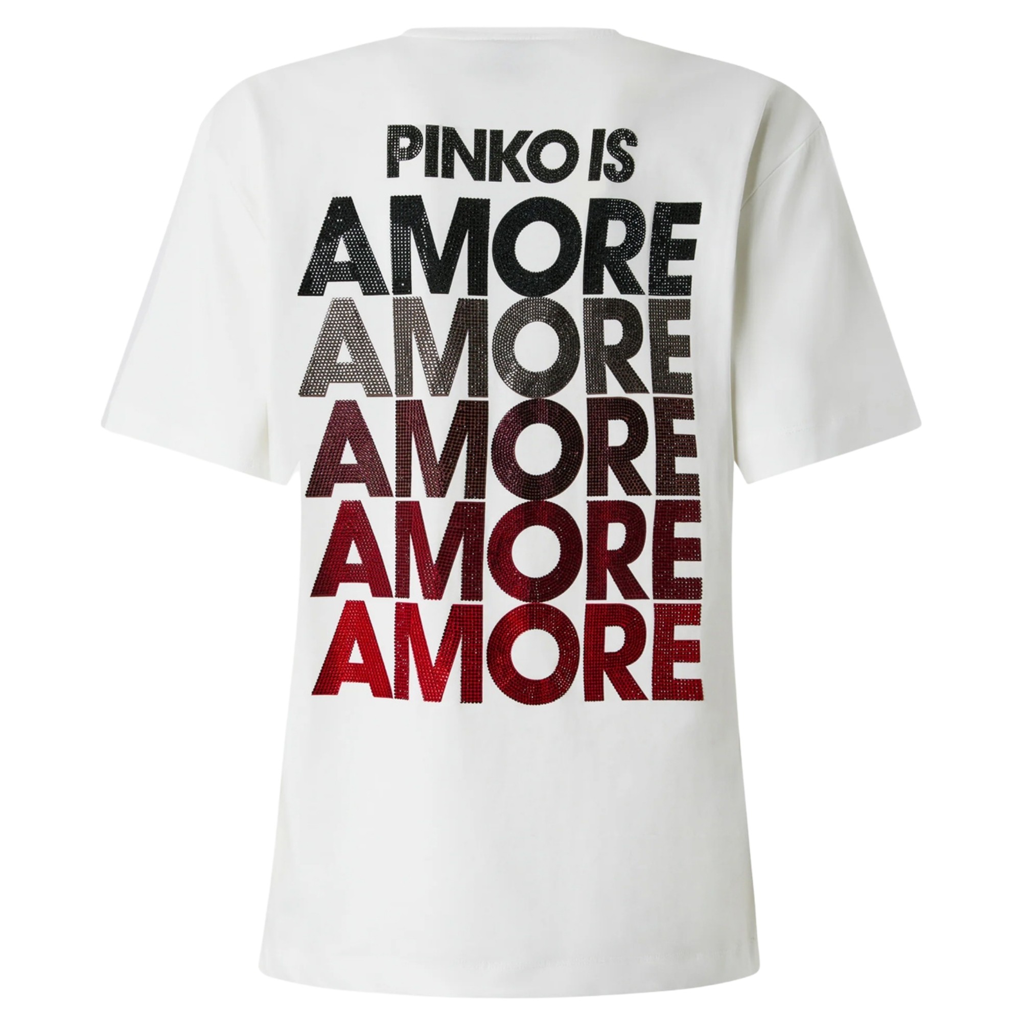 PINKO Marškinėliai trump. rankovėmis moterims, Balta, Strepitoso t-shirt 2