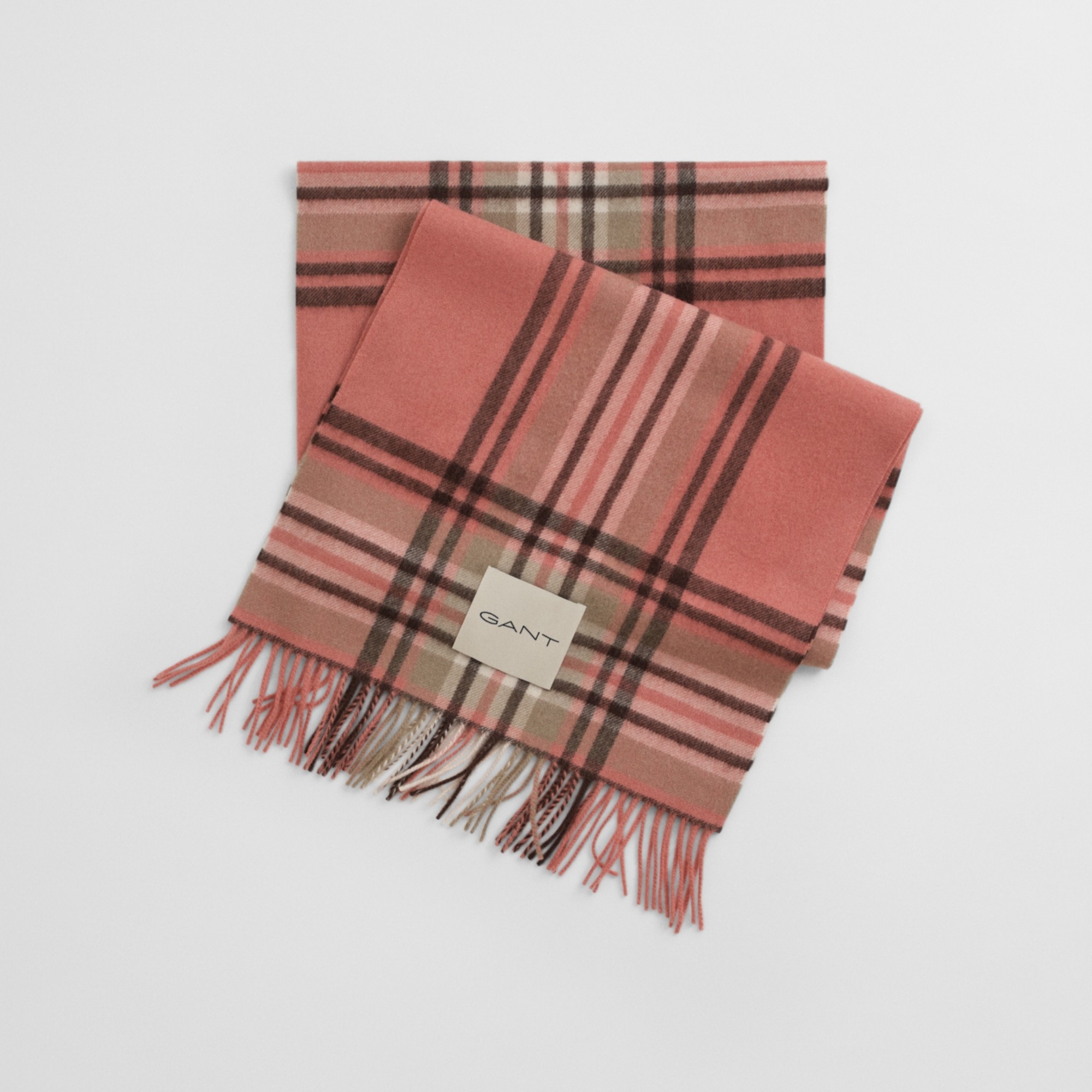 GANT Šalikas moterims, Rožinė, tartan check wool scarf 1