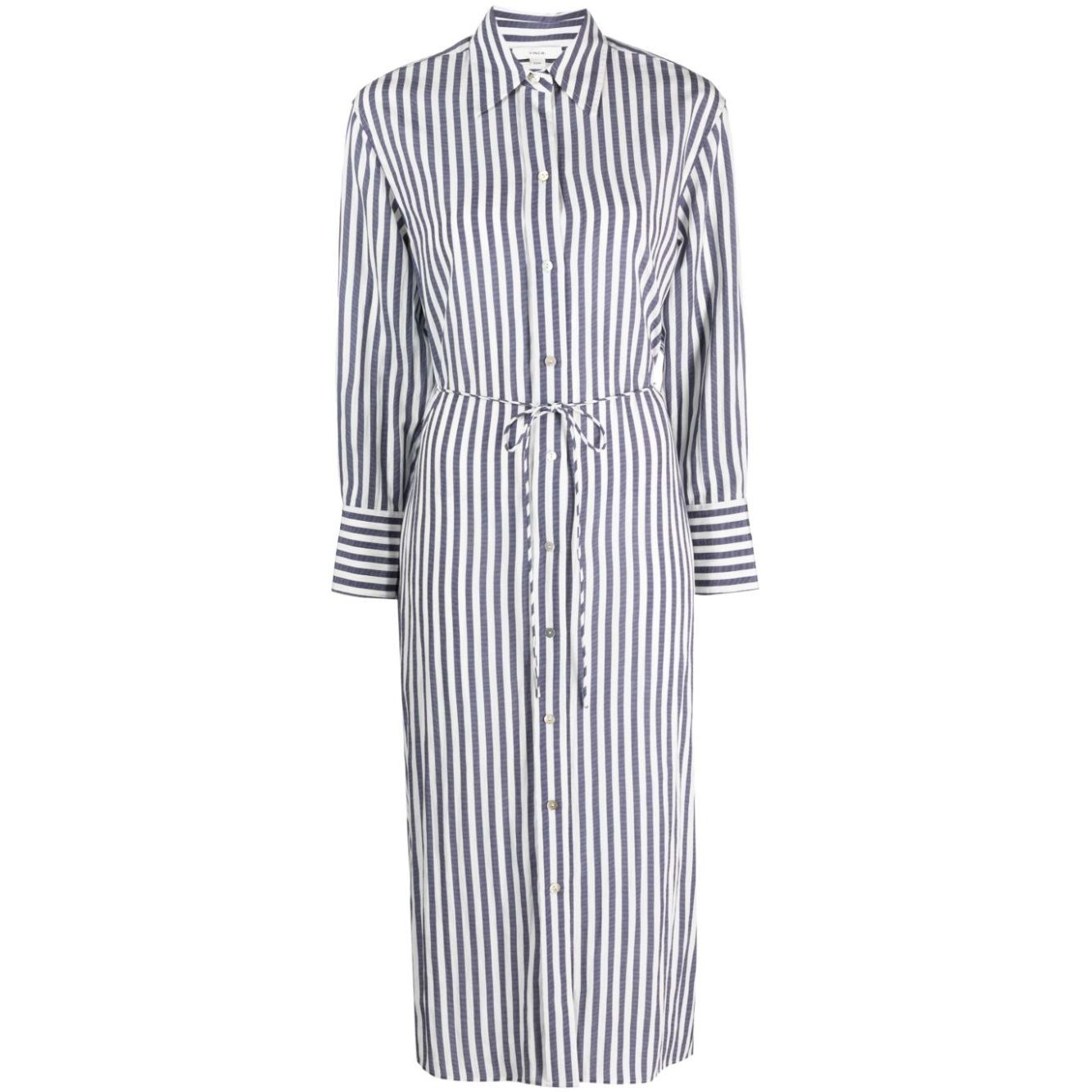 VINCE Maxi suknelė moterims, Mėlyna, Coast stripe shirt dress