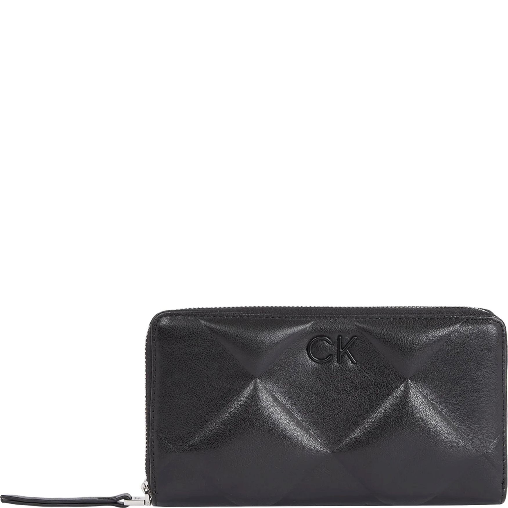 CALVIN KLEIN Piniginė moterims, Juoda, Quilt large zip around wallet 1