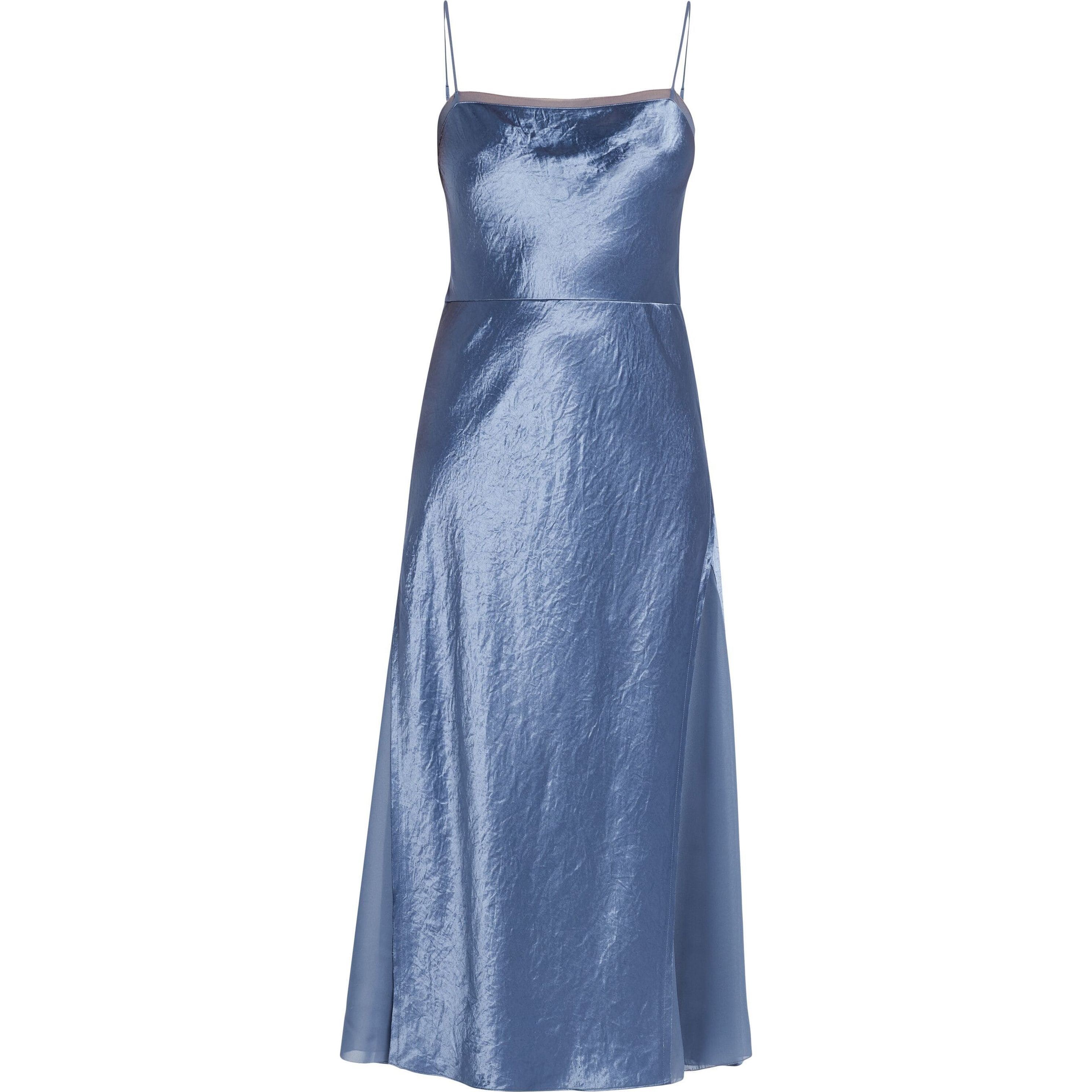 VINCE Midi suknelė moterims, Mėlyna, Sheer panelled slip dress