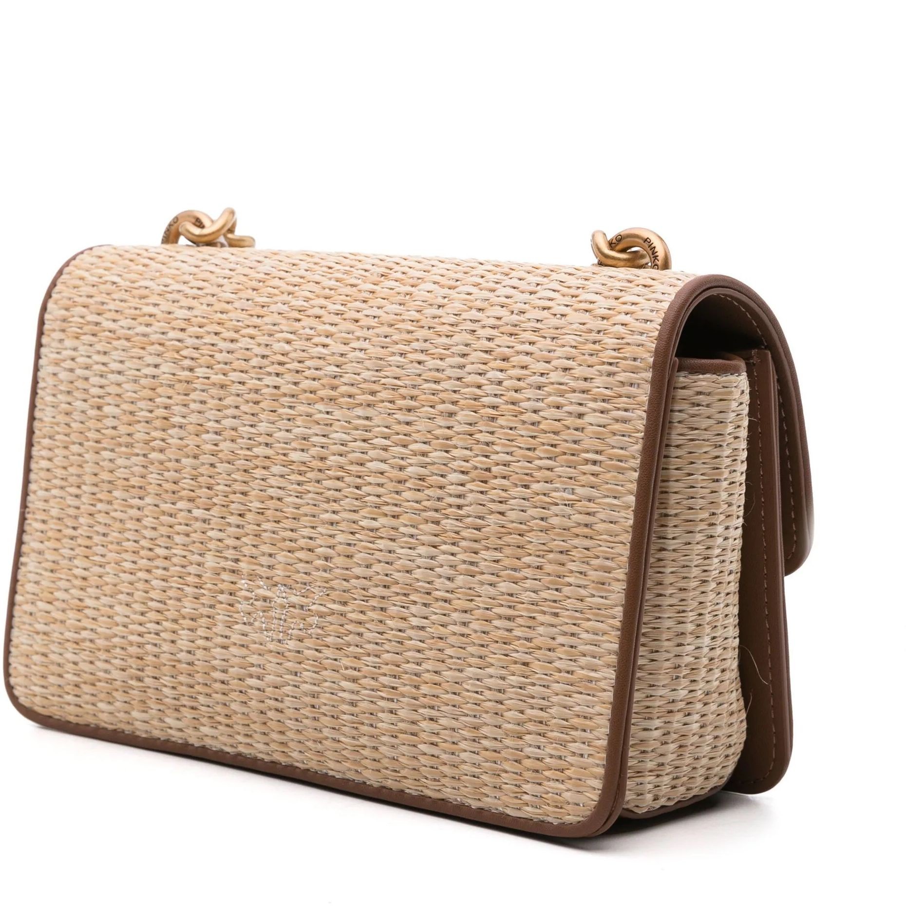PINKO Rankinė per petį moterims, Marga, Mini raffia shoulder bag 2