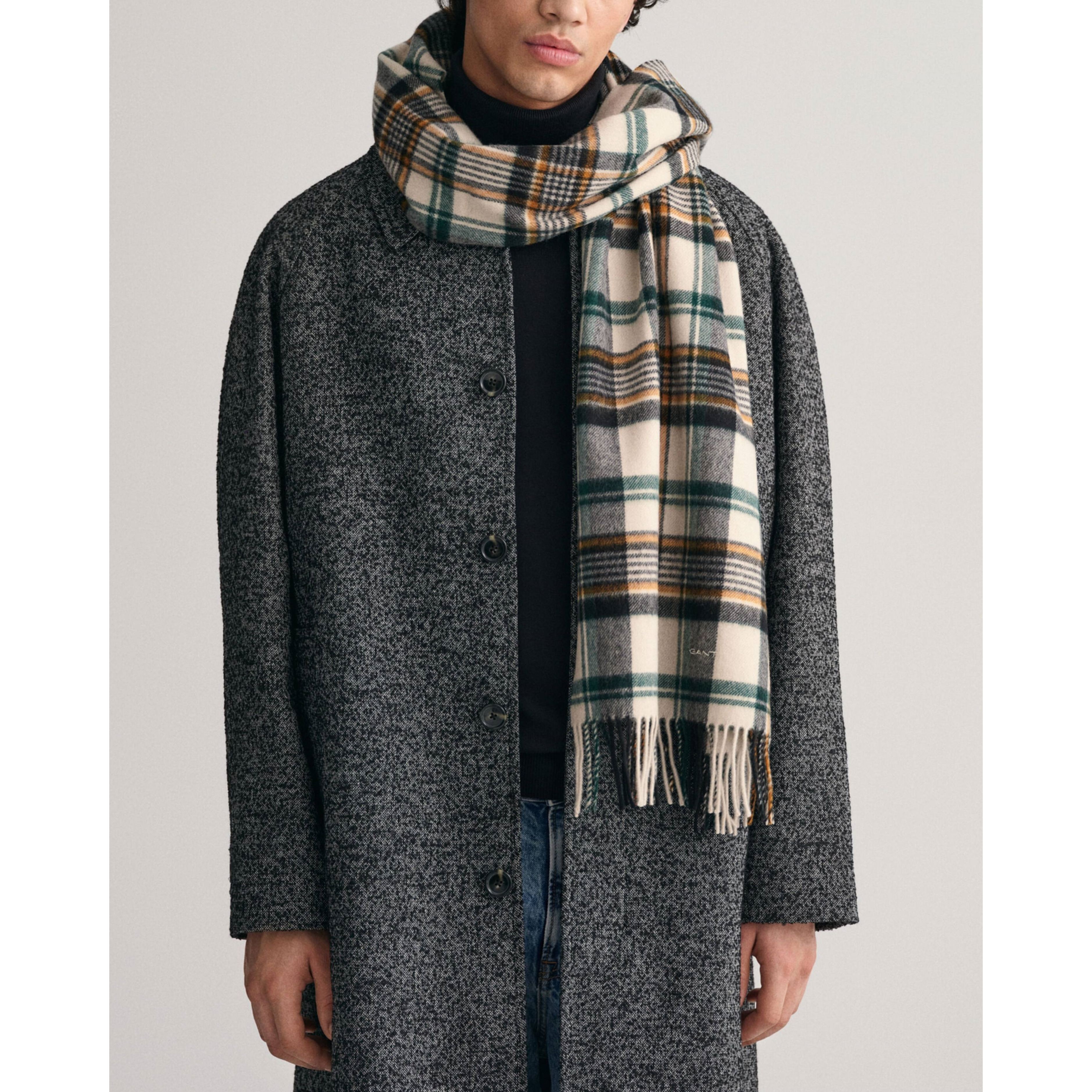 GANT Šalikas vyrams, Pilka, MUTICOLOR PLAID WOVEN SCARF 4