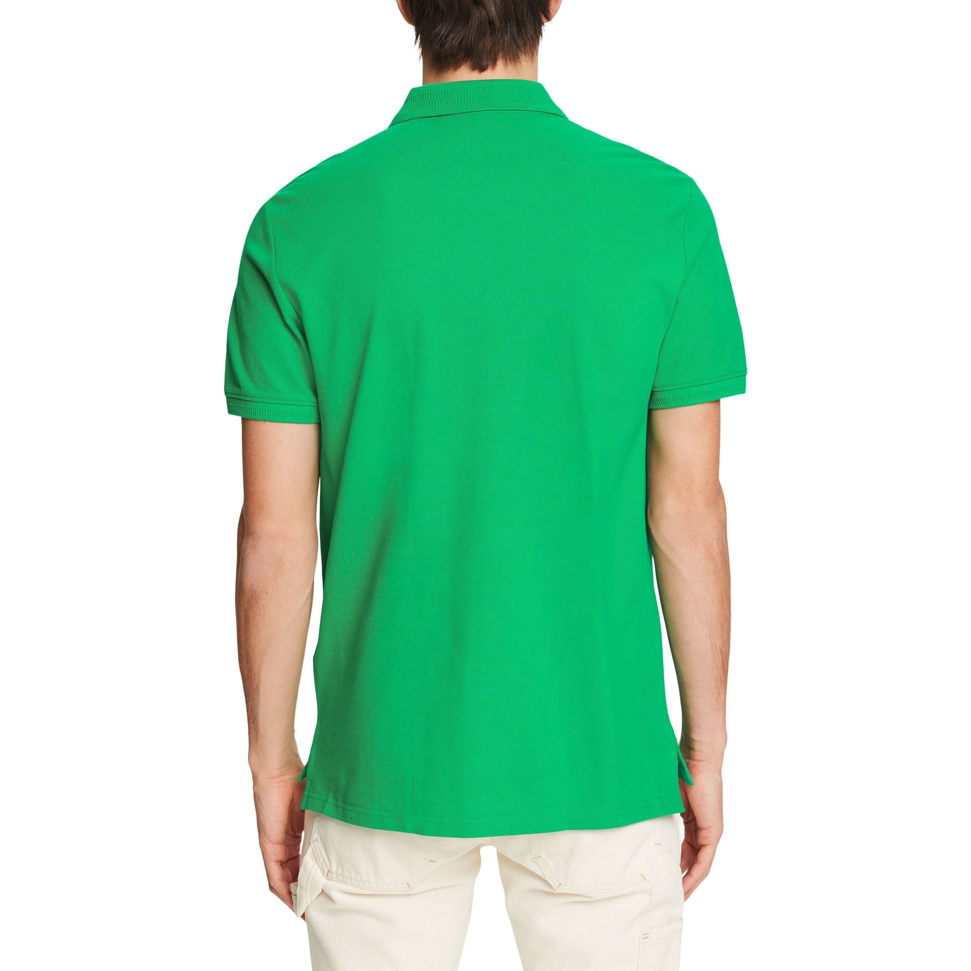 ESPRIT Polo marškiniai ilgos rank. vyrams, Žalia, Cotton Pique Polo Shirt 3