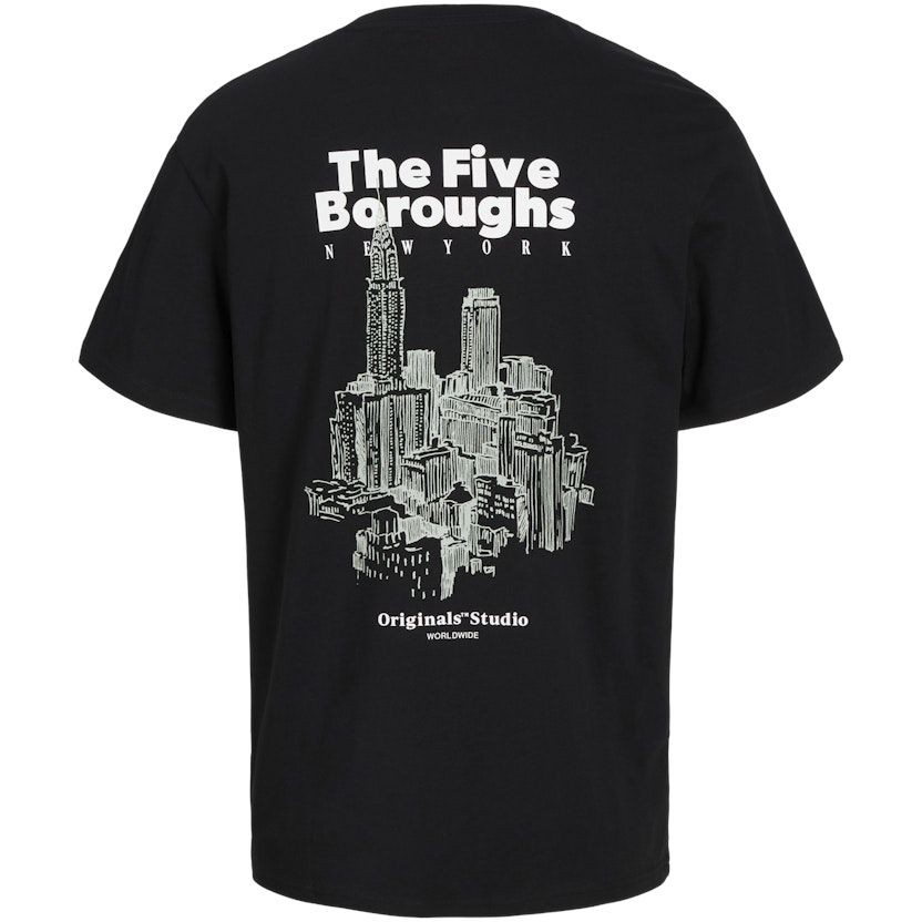 JACK & JONES Marškinėliai vyrams, Juoda, Bronx square tee 2