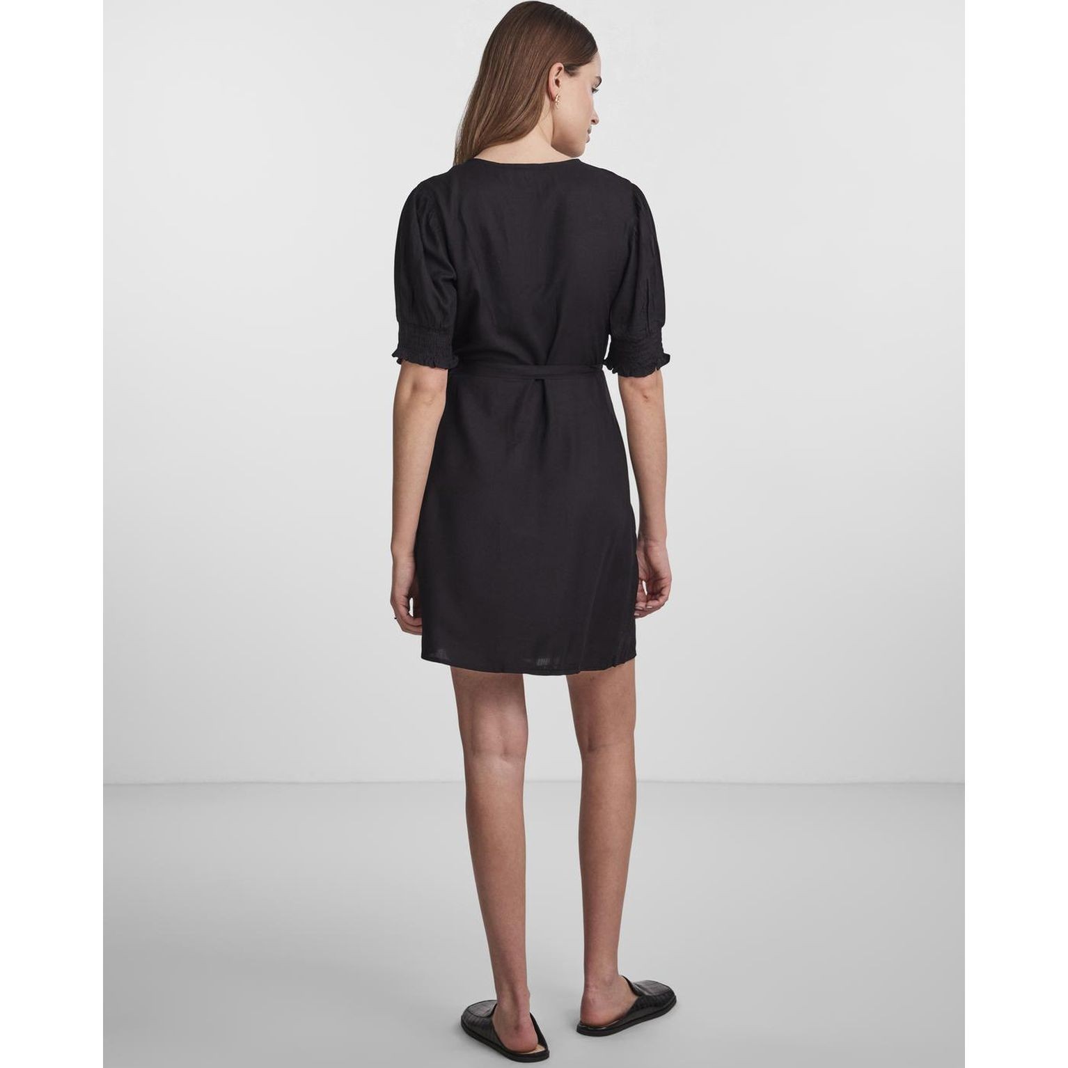 PIECES Mini suknelė moterims, Juoda, PCTALA 2/4 WRAP DRESS 3