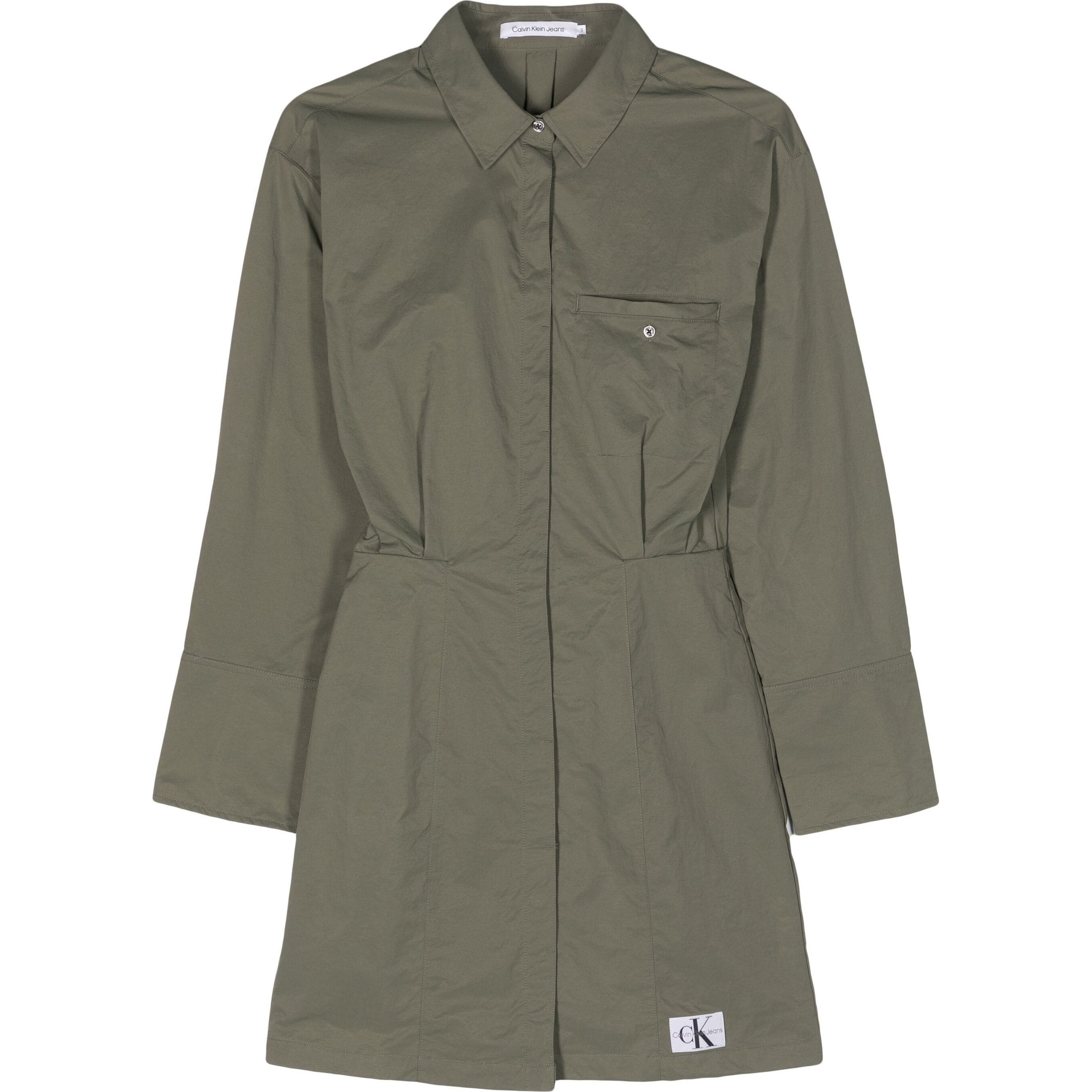 CALVIN KLEIN JEANS Midi suknelė moterims, Žalia, Shirt dress 1