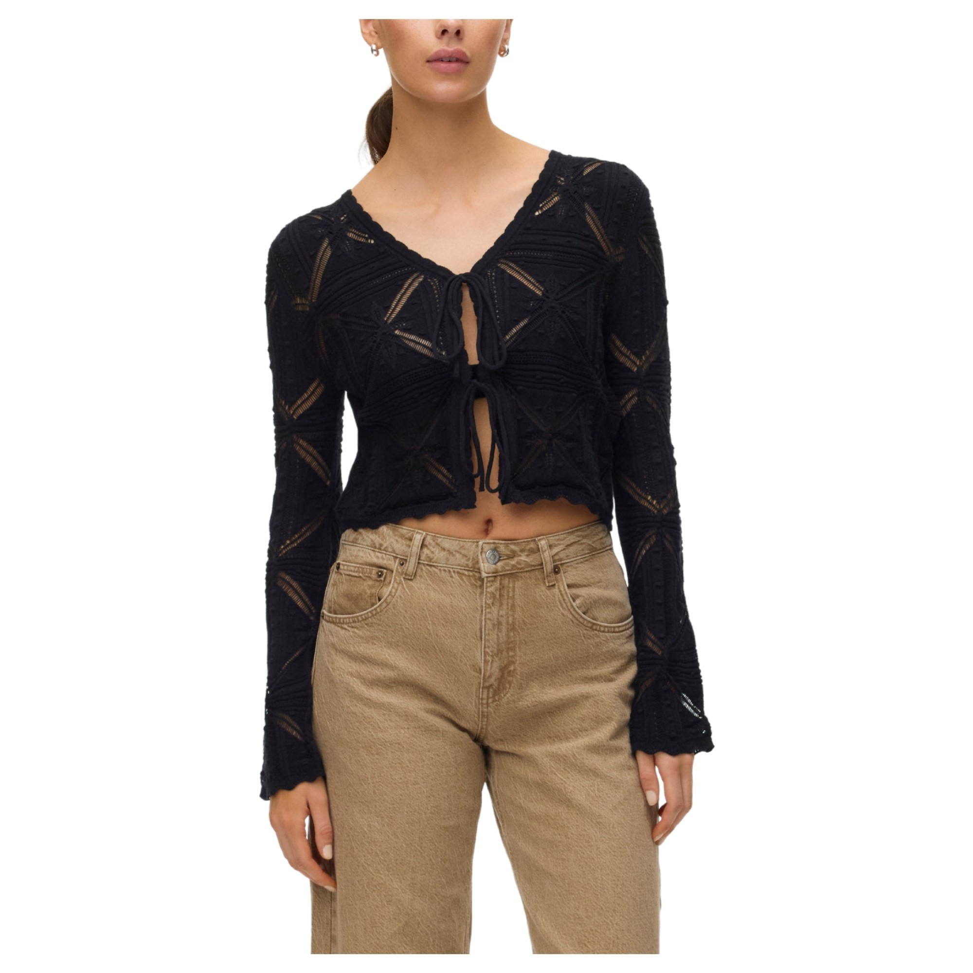 VERO MODA Kardiganas moterims, Juoda, Lola 1