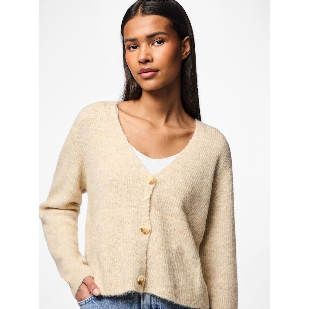 PIECES Kardiganas moterims, Balta, PCELLEN LS KNIT CARD 5