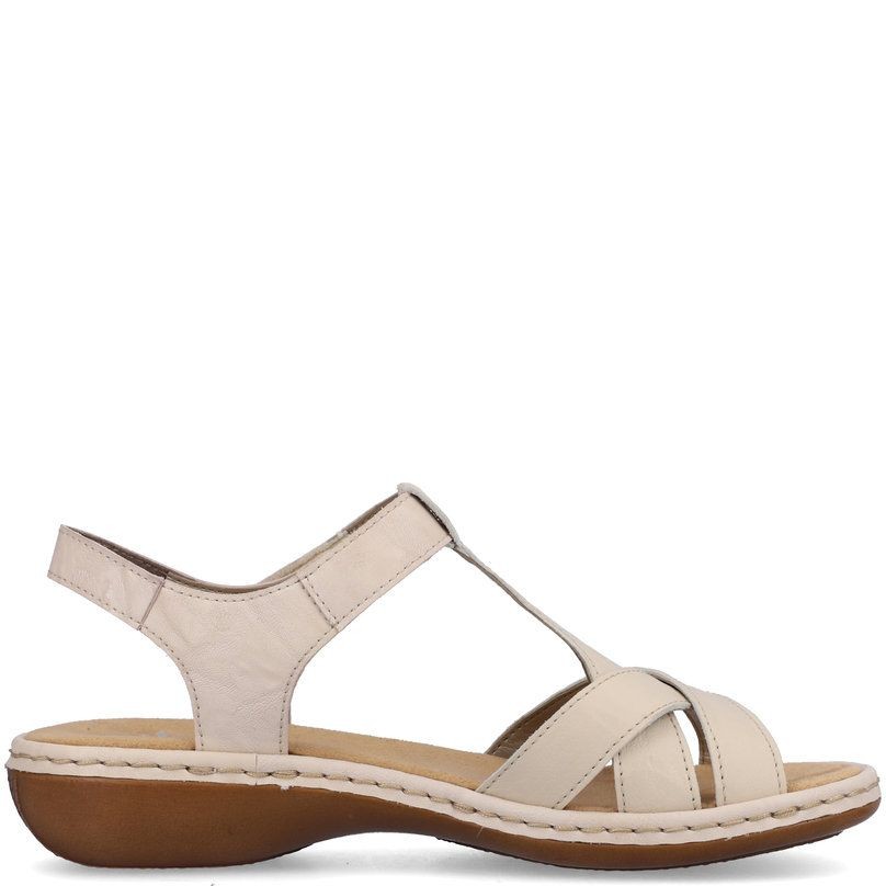 RIEKER Basutės moterims, Smėlio, SANDALS 3
