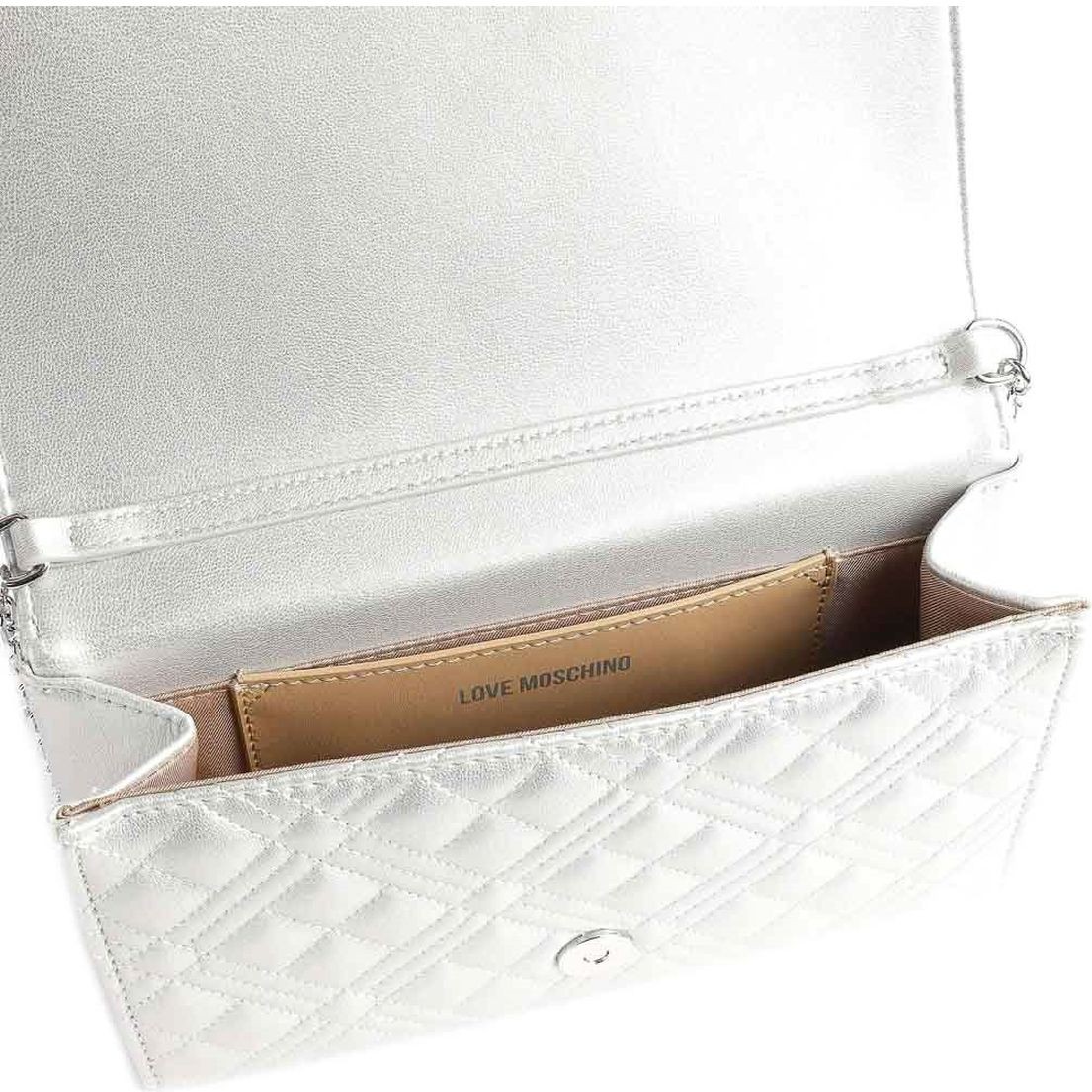 LOVE MOSCHINO Rankinė per petį moterims, Sidabrinė, Crossbody 3