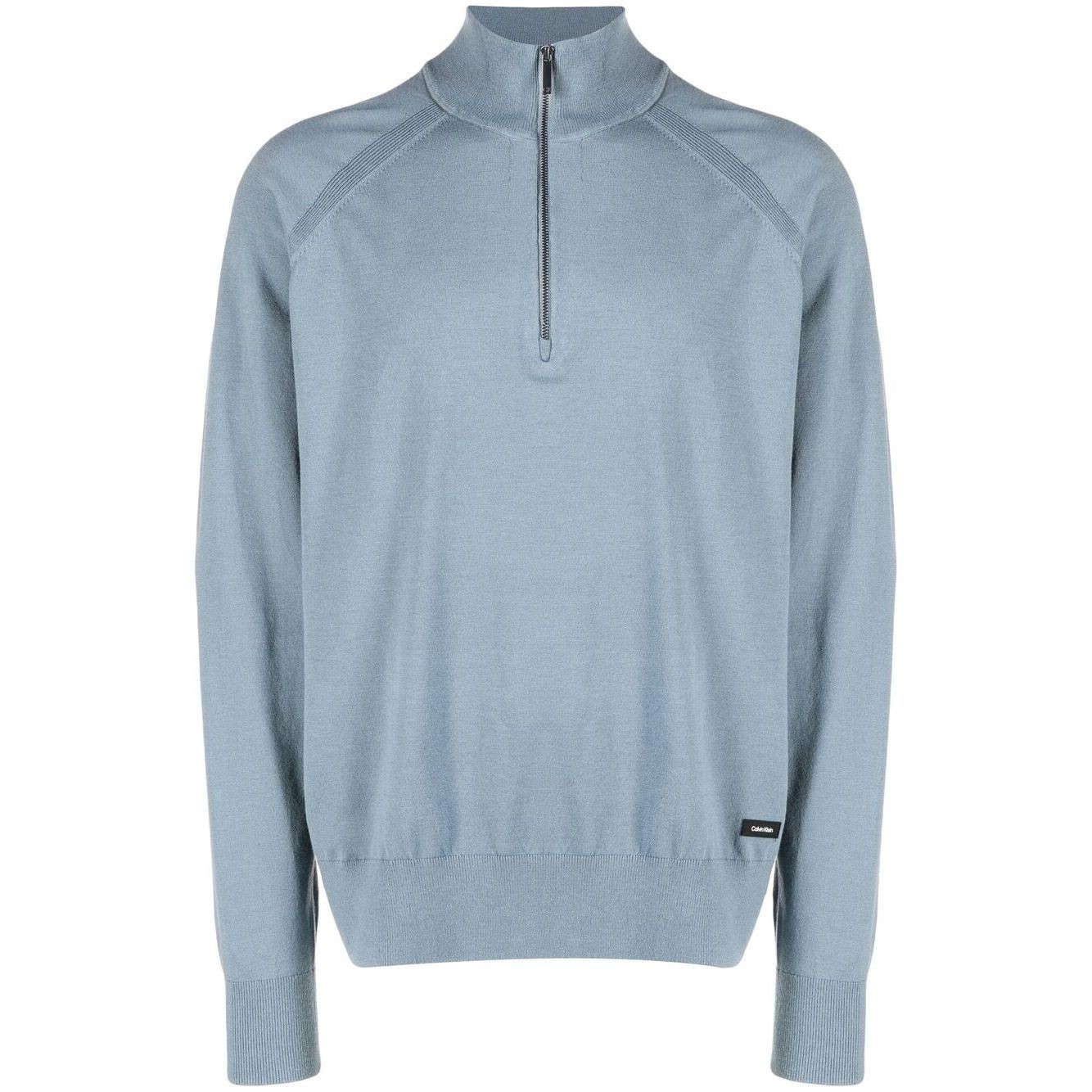 CALVIN KLEIN Megztinis vyrams, Pilka, Tencel-blend quarter sweater 1