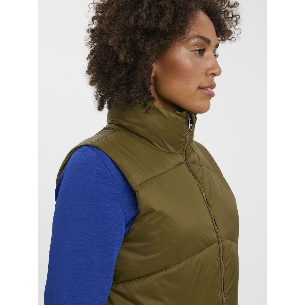 VERO MODA Paltas moterims, Žalia, VMUPPSALA 3-4 WAISTCO 5