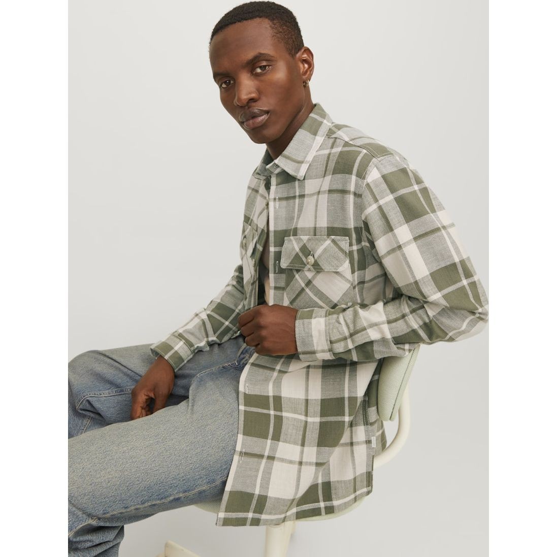 JACK & JONES Lengva striukė vyrams, Ruda, Raymond overshirt 7