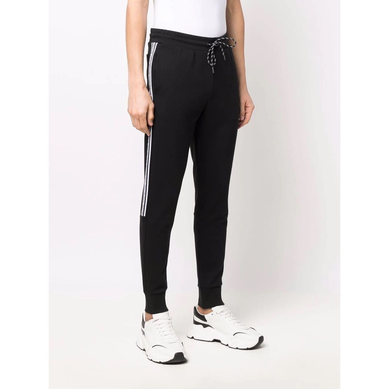 MICHAEL KORS Sportinės kelnės vyrams, Juoda, Logo tape cotton blend joggers 2