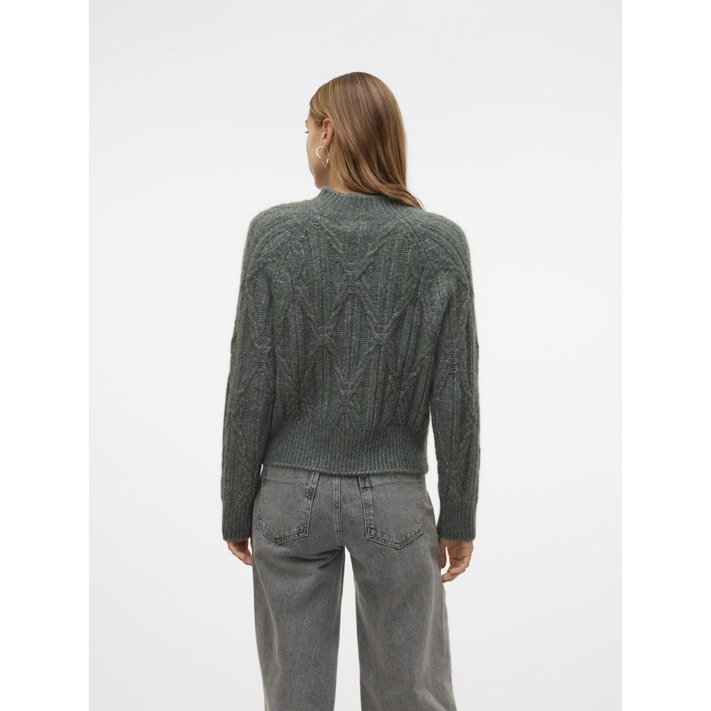 VERO MODA Megztinis su kaklu moterims, Žalia, Baily highneck pullover 5