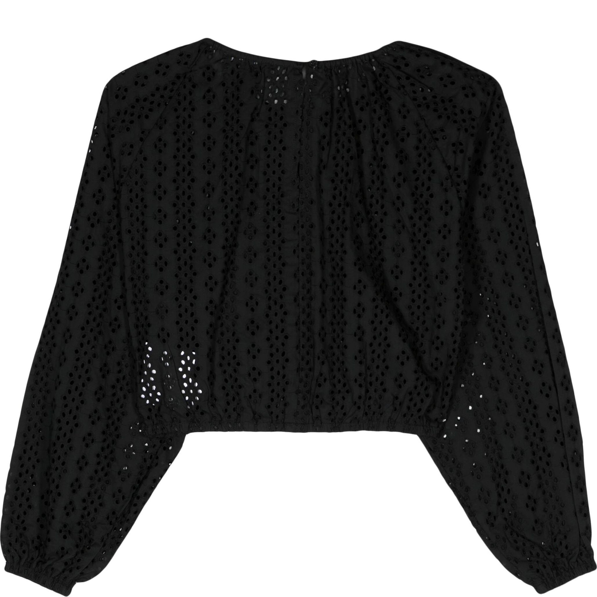DKNY Marškiniai ilgomis rankovėmis moterims, Juoda, Eyelet long sleeve p 2