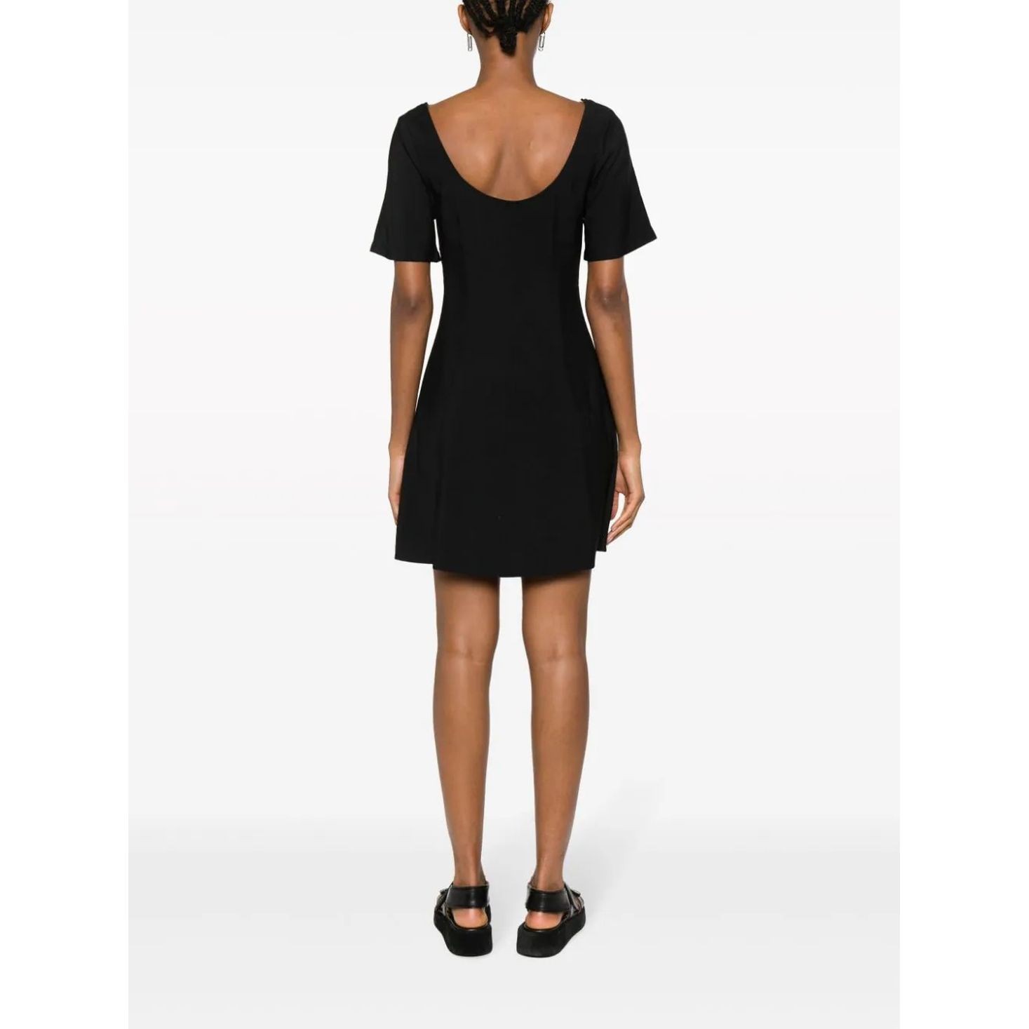 CALVIN KLEIN JEANS Midi suknelė moterims, Juoda, Button down short sleeve dress 4