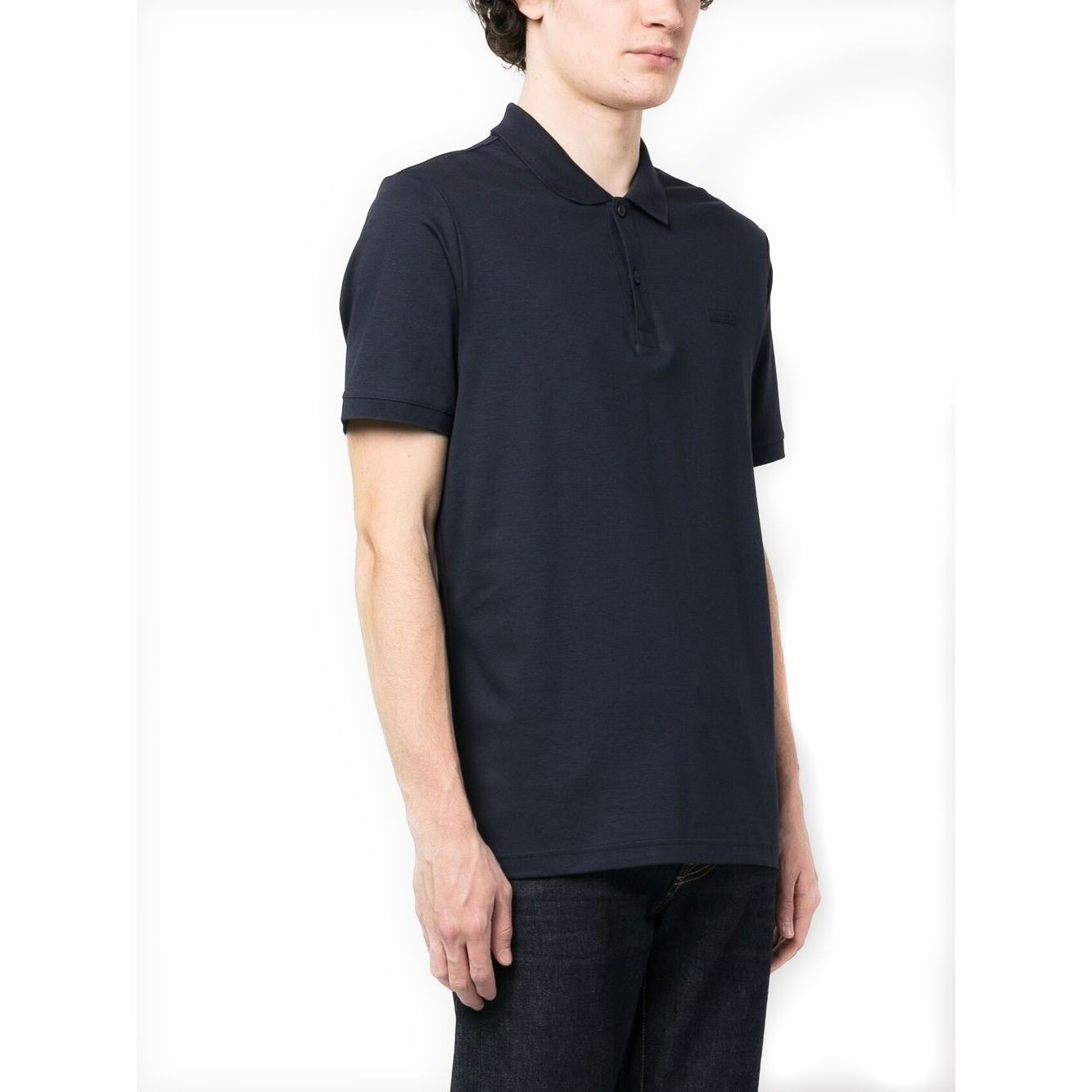 CALVIN KLEIN Polo marškiniai trumpos rank. vyrams, Mėlyna, Smooth cotton  slim polo 2