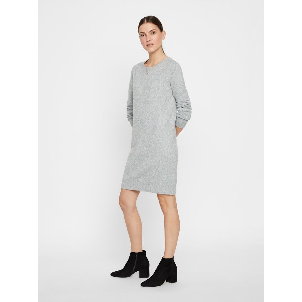 VERO MODA Midi suknelė moterims, Pilka, VMDOFFY LS O-NECK DR 3