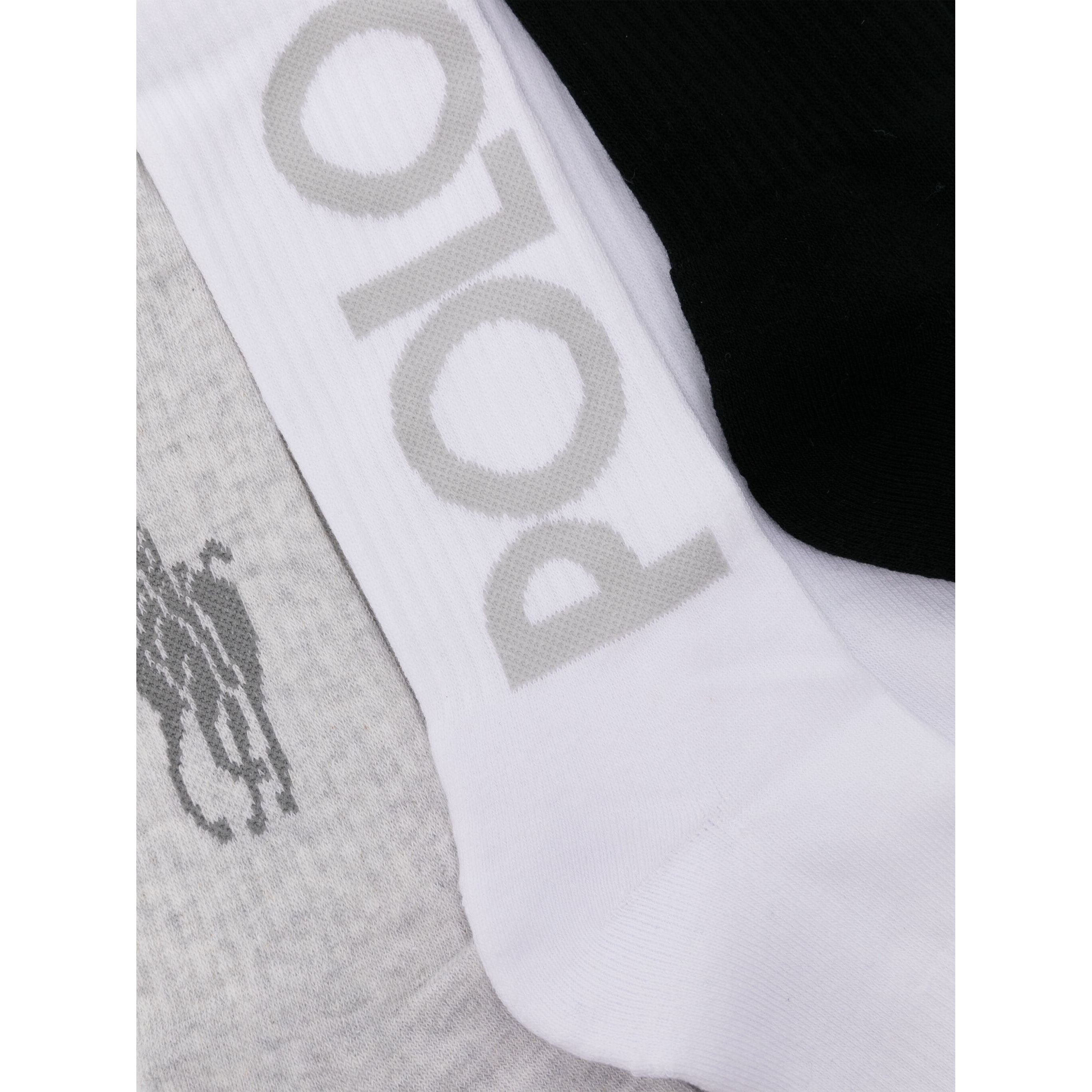 POLO RALPH LAUREN Kojinės moterims, Pilka, Lg crew 3-pack sock 2