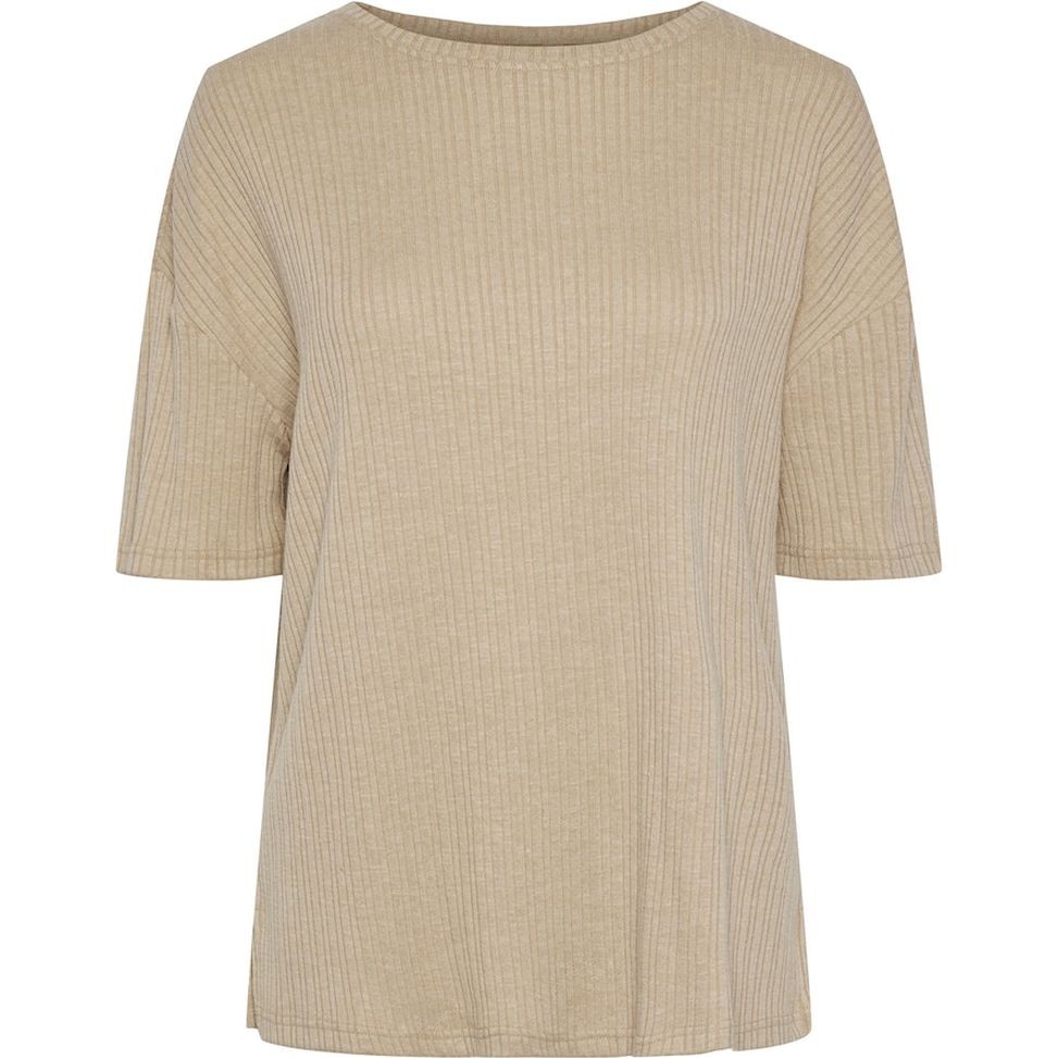 PIECES Marškinėliai moterims, Smėlio, Pclena t-shirts 1