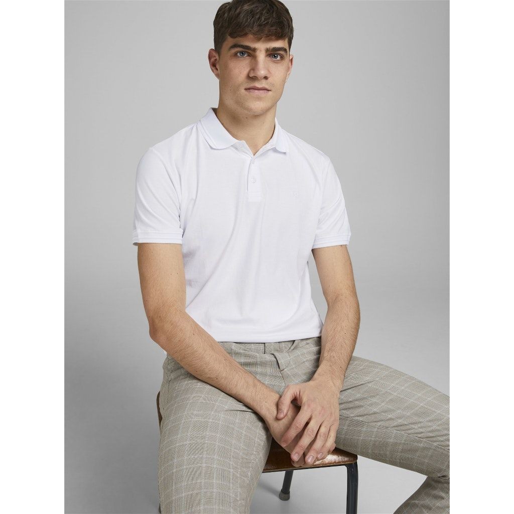JACK & JONES Polo marškiniai trumpos rank. vyrams, Balta, JPRBLALOGO SPRING SS 6
