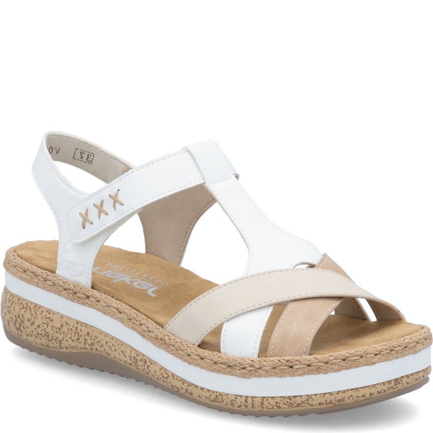 RIEKER Basutės moterims, Balta, Sandals 1