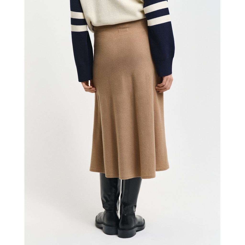 GANT Midi sijonas moterims, Ruda, Superfine lambswool skirt 3