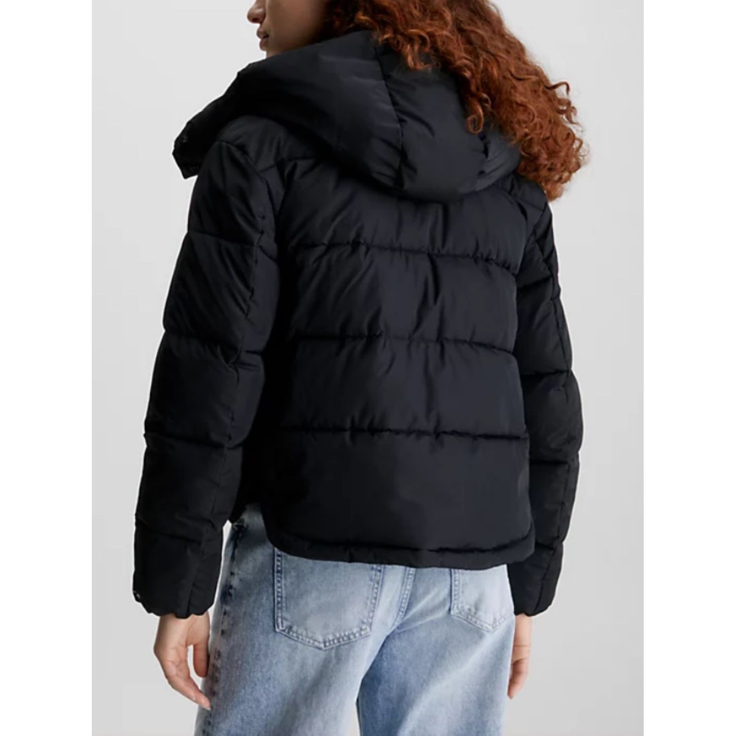 CALVIN KLEIN JEANS Pūkinė striukė moterims, Juoda, Monologo non down short puffer 3