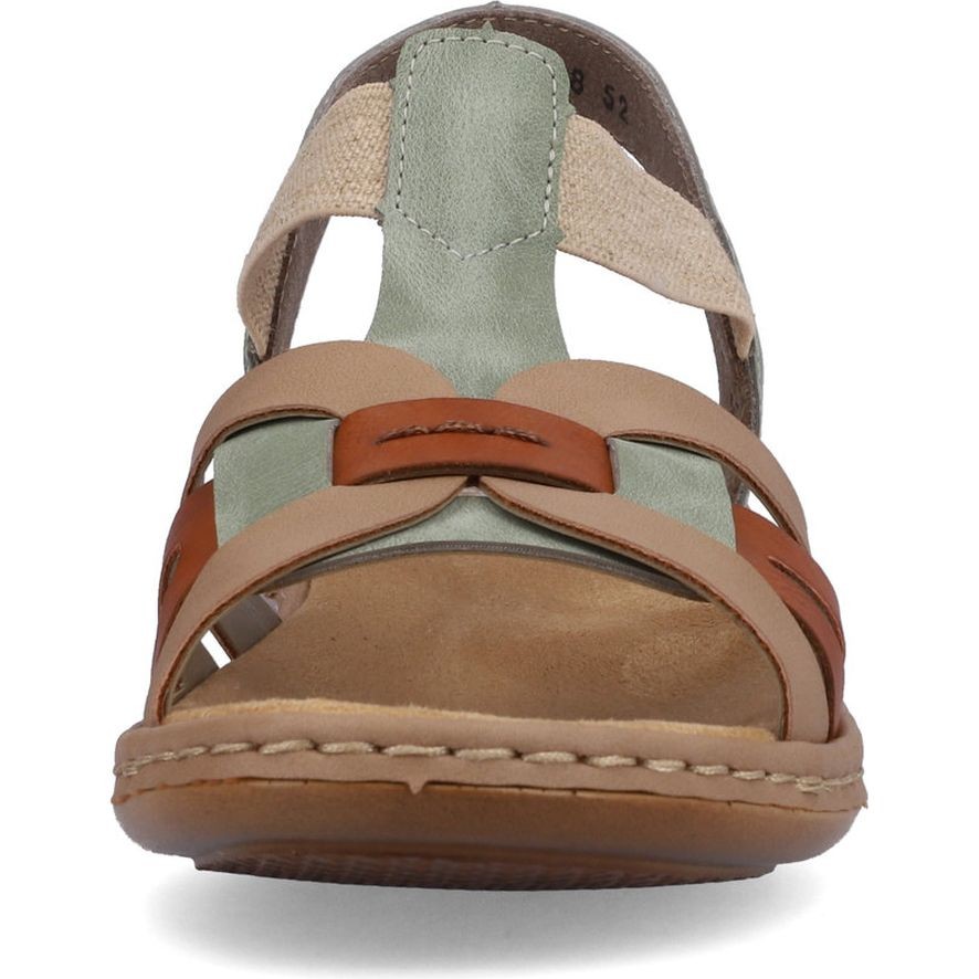 RIEKER Basutės moterims, Žalia, SANDALS 6