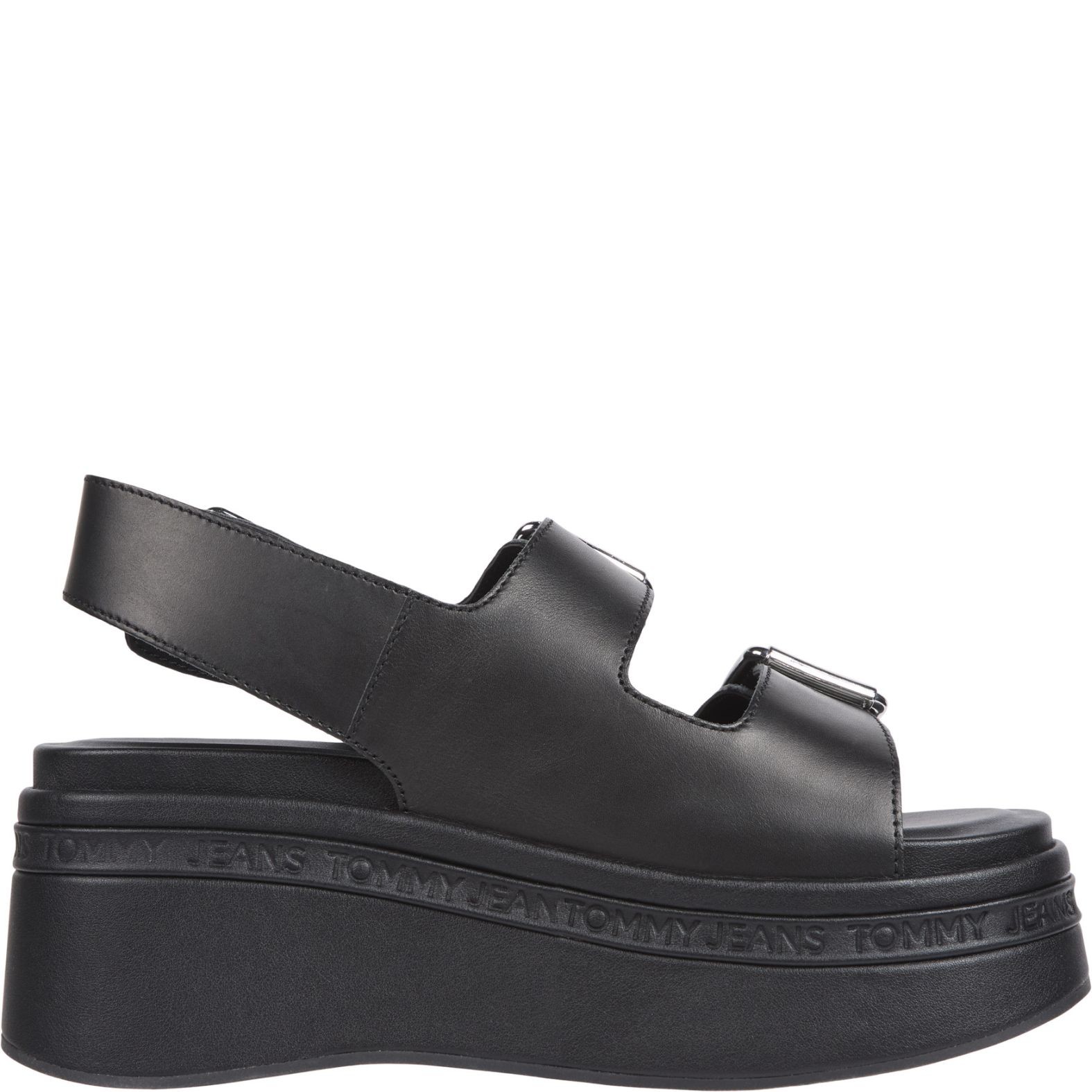 TOMMY JEANS Basutės moterims, Juoda, Wedge sandal 2
