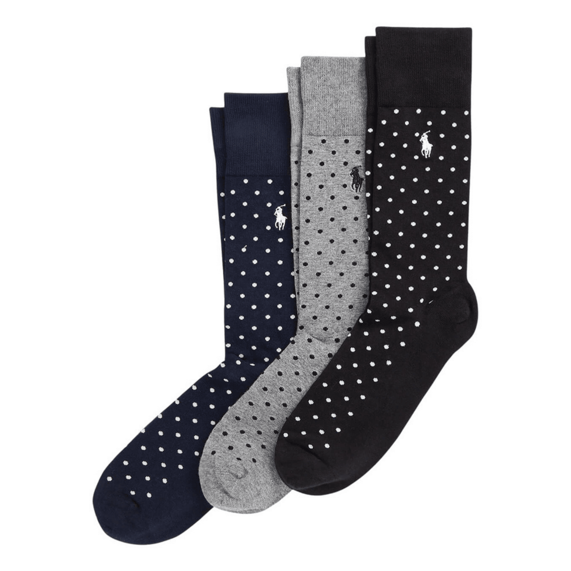 POLO RALPH LAUREN Kojinės vyrams, Mėlyna, Dot slack crew sock 3 pack