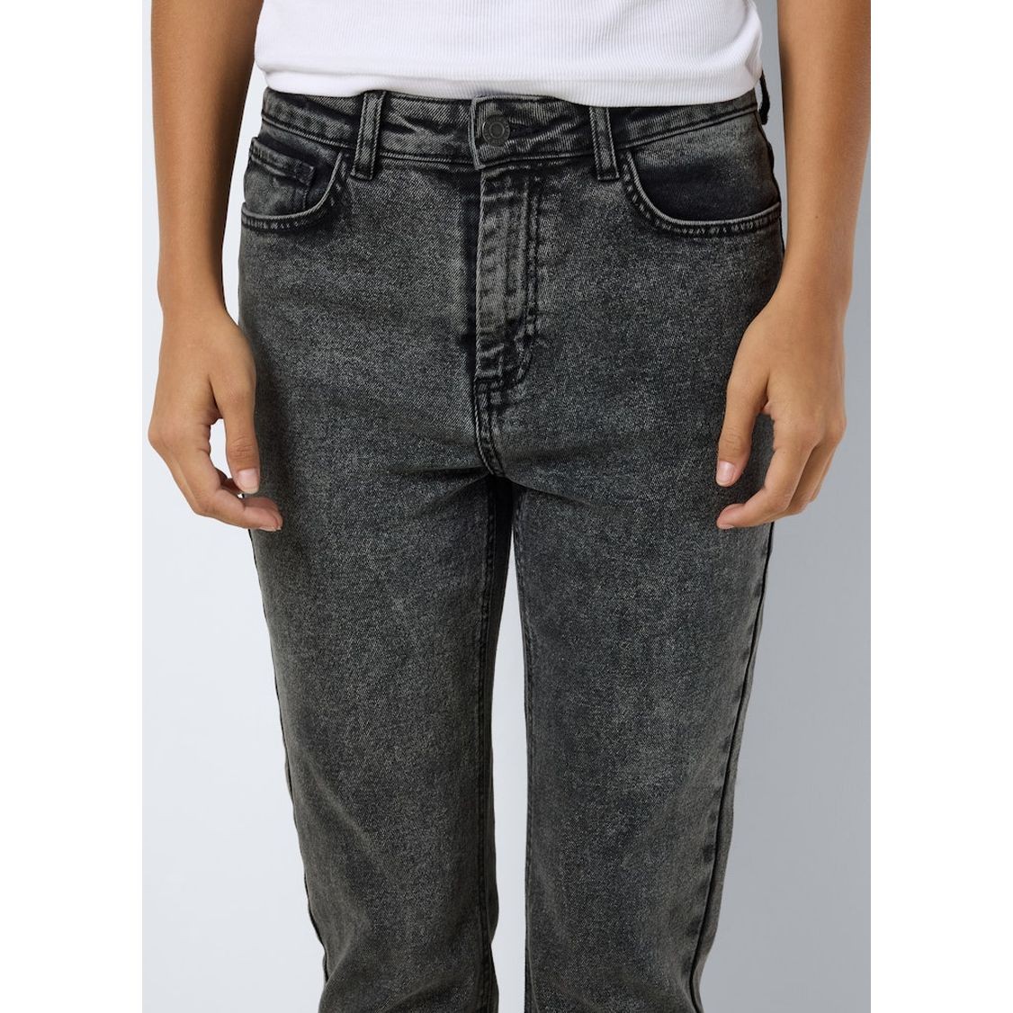 NOISY MAY Slim džinsai moterims, Pilka, Moni straight ank acid 7