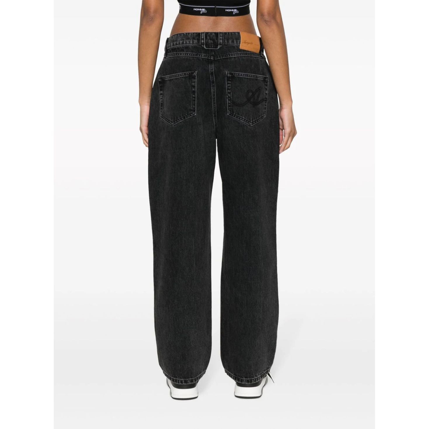 AXEL ARIGATO Tiesūs džinsai - moterims, Juoda, Sly mid-rise jeans 4