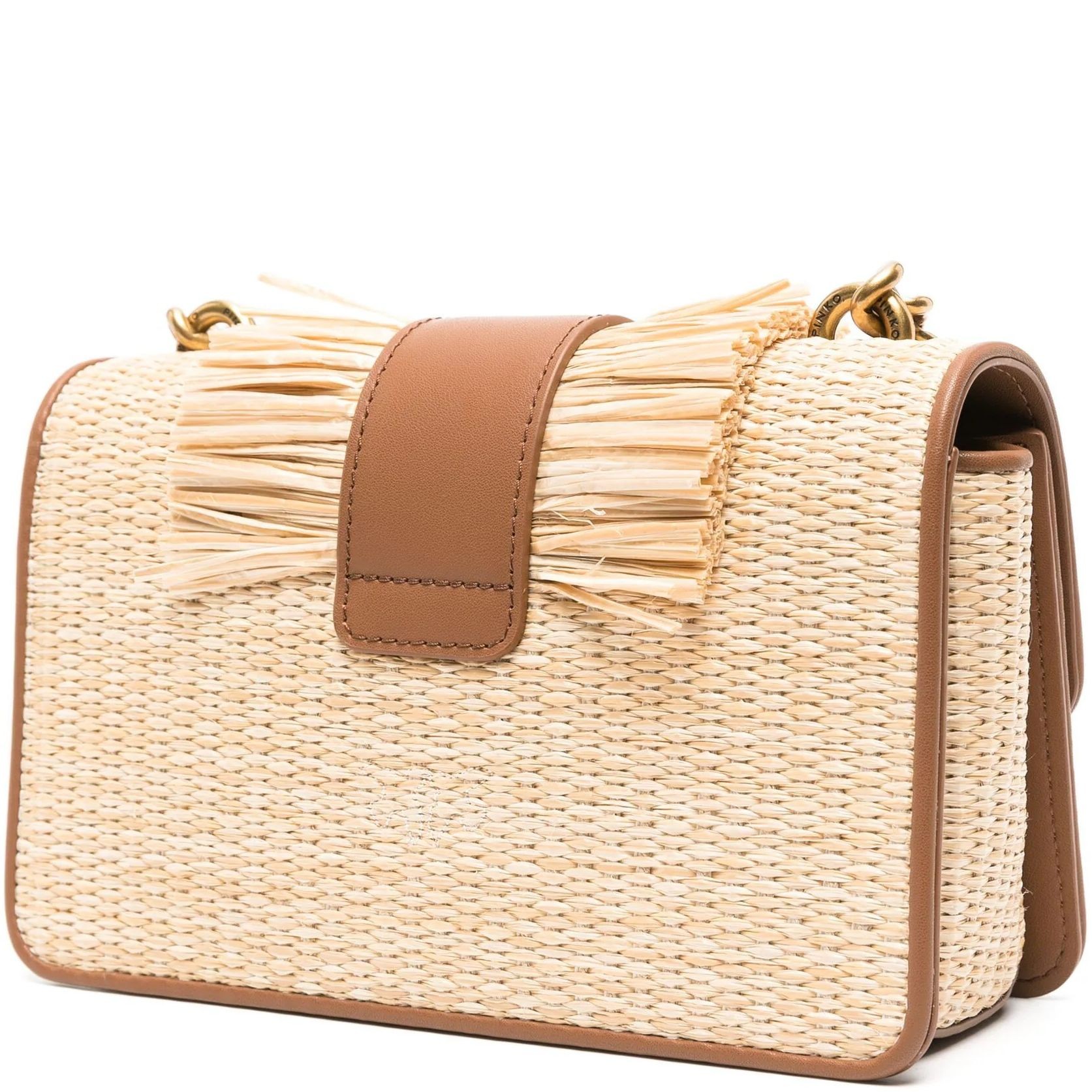 PINKO Rankinė per petį moterims, Marga, Mini raffia shoulder bag 2