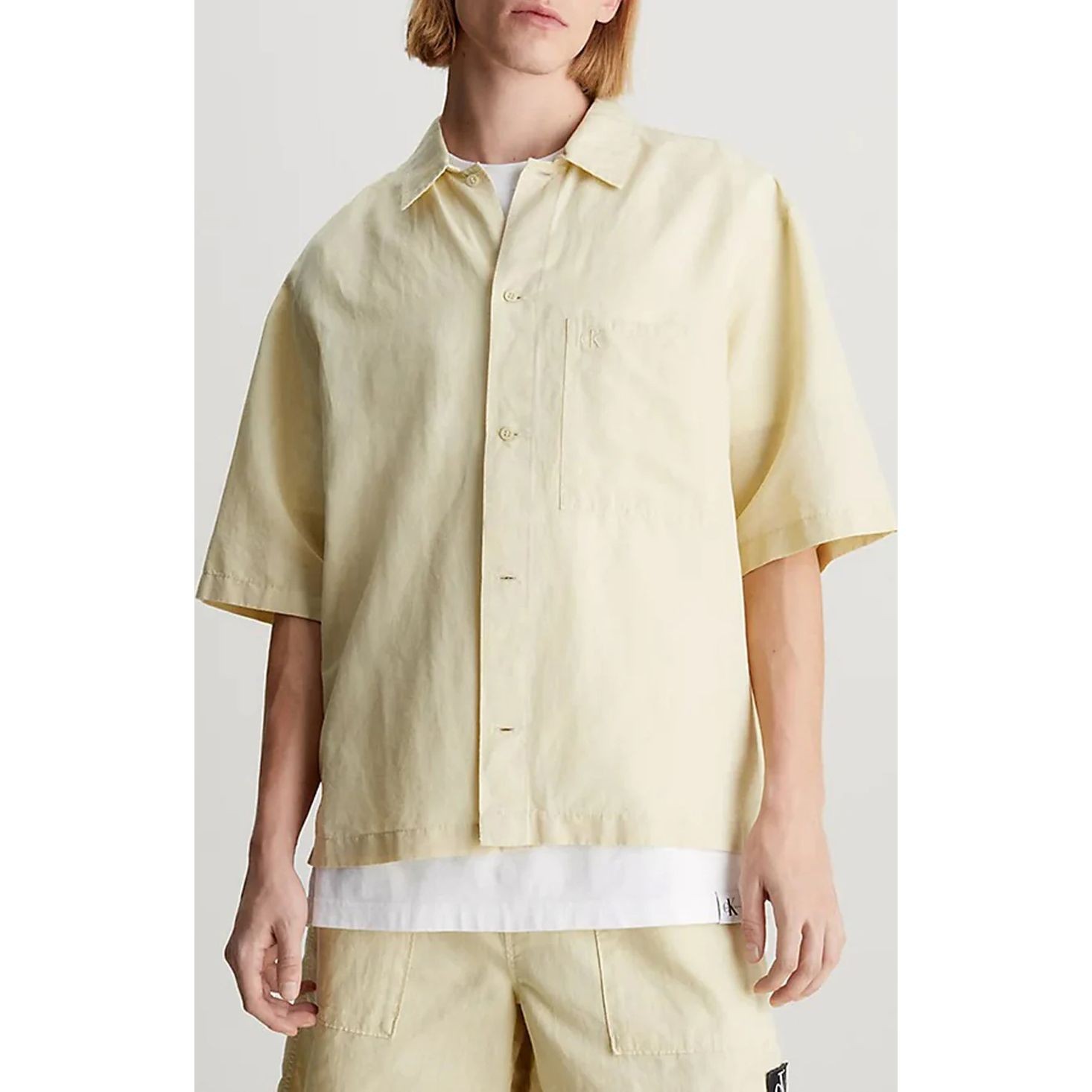 CALVIN KLEIN JEANS Marškiniai trump. rankovėmis vyrams, Žalia, S/s shirt 2