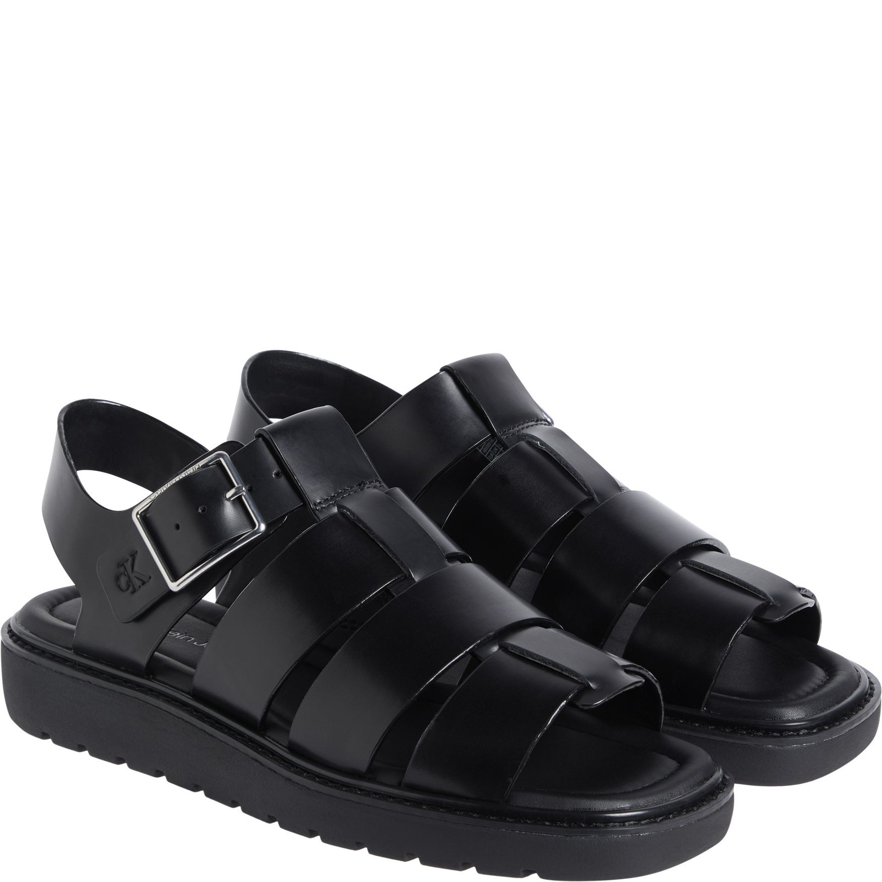CALVIN KLEIN JEANS Basutės moterims, Juoda, Molded fisher sandals 1