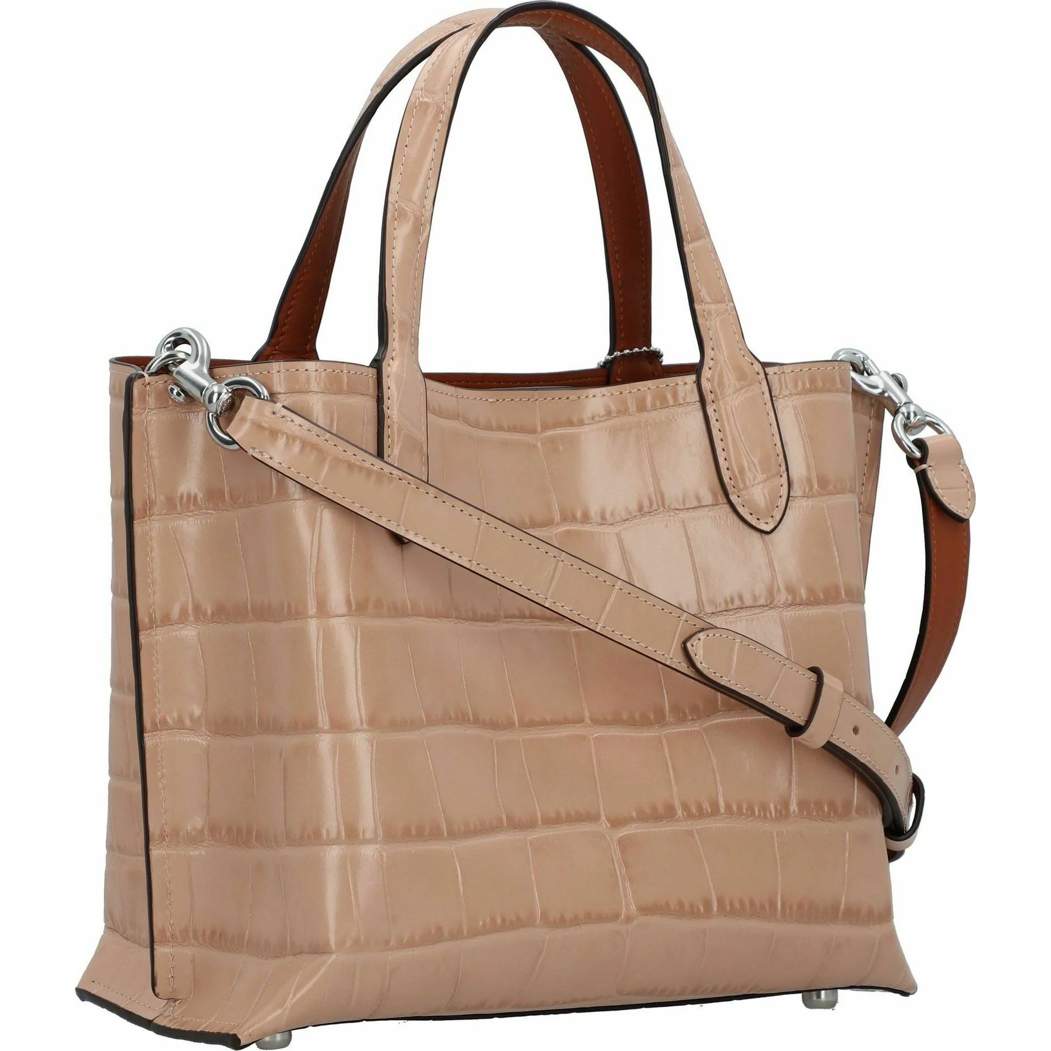 COACH Pirkinių krepšys moterims, Rožinė, Embossed croc willow tote 24 2