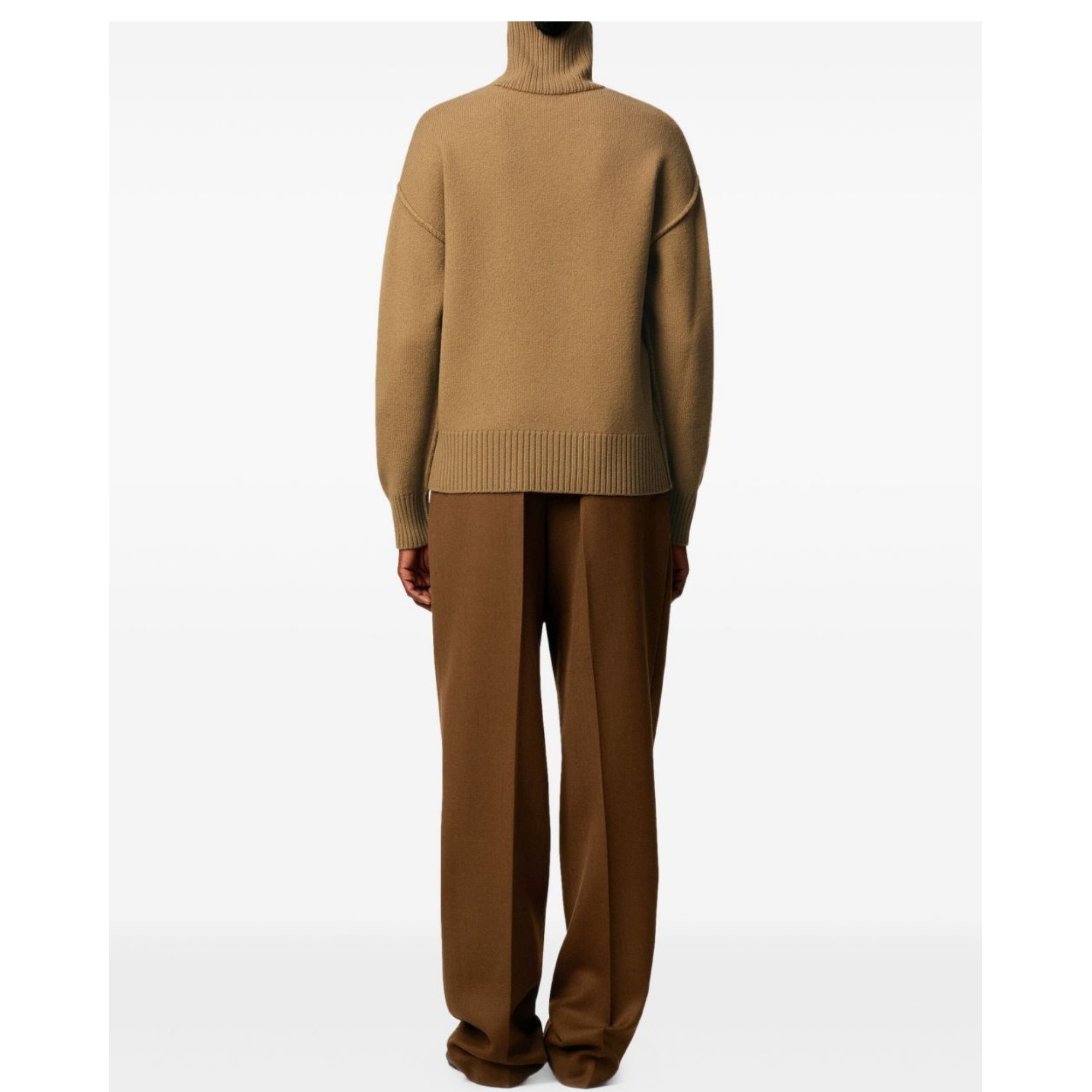 AMI PARIS Megztinis, Ruda, Funnel neck sweater 3