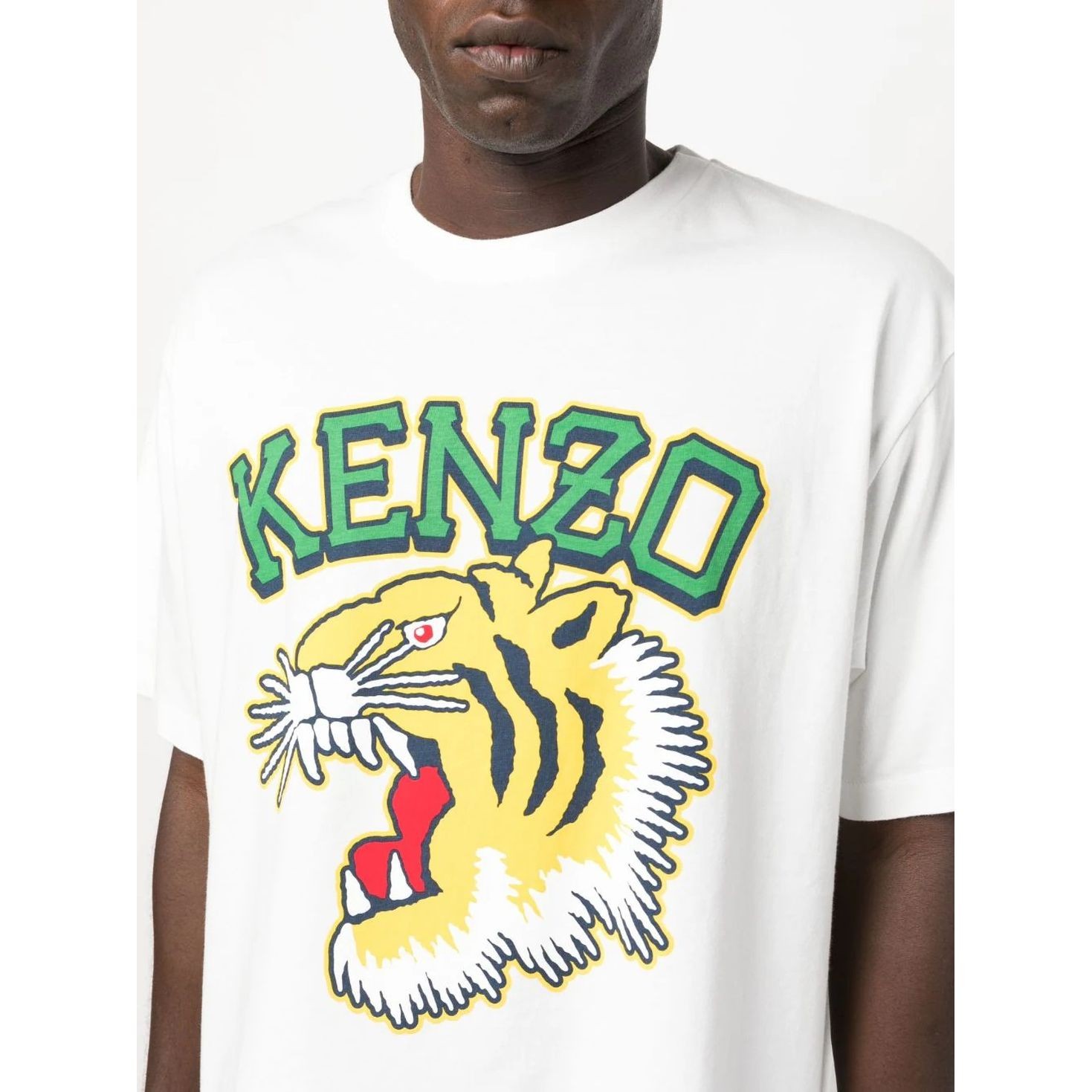 KENZO Marškinėliai trump. rankovėmis vyrams, Balta, Tiger varsity oversize t-shirt 4