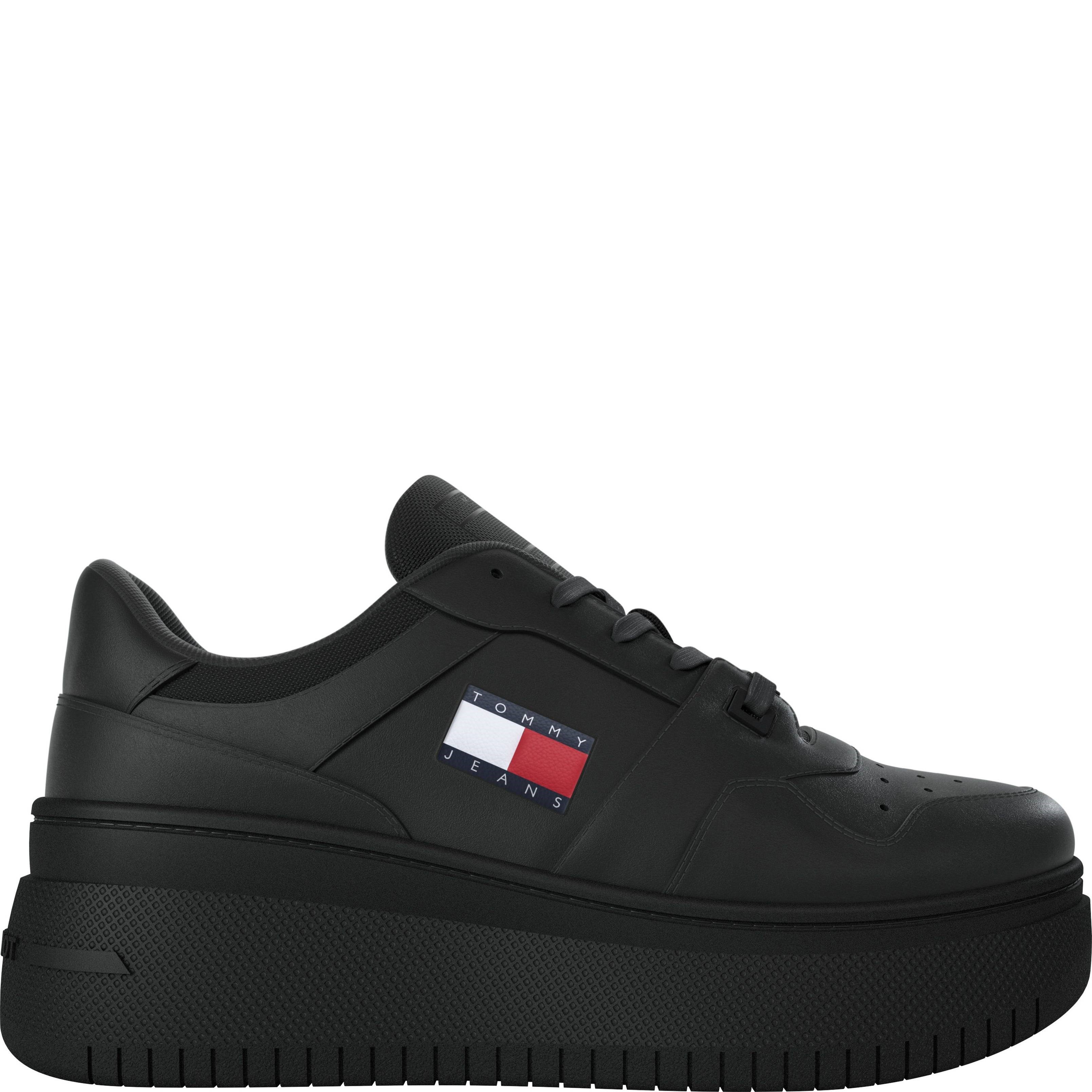 TOMMY JEANS Laisvalaikio bateliai moterims, Juoda, Retro basket flatform leisure 2