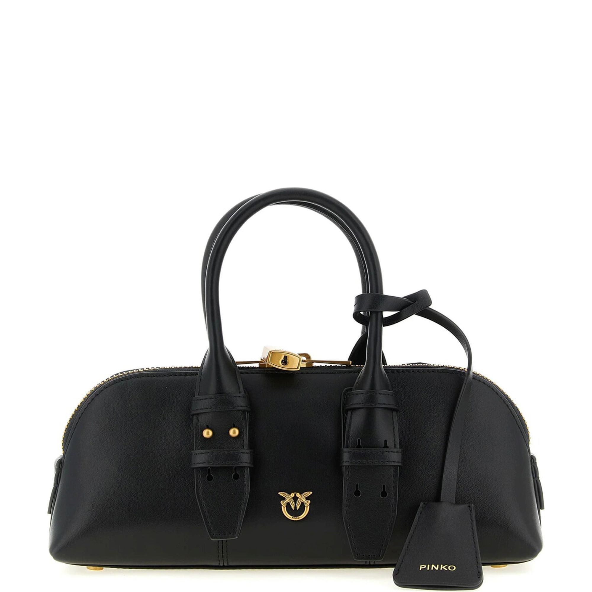 PINKO Rankinė moterims, Juoda, Bowling bag horizontal 1