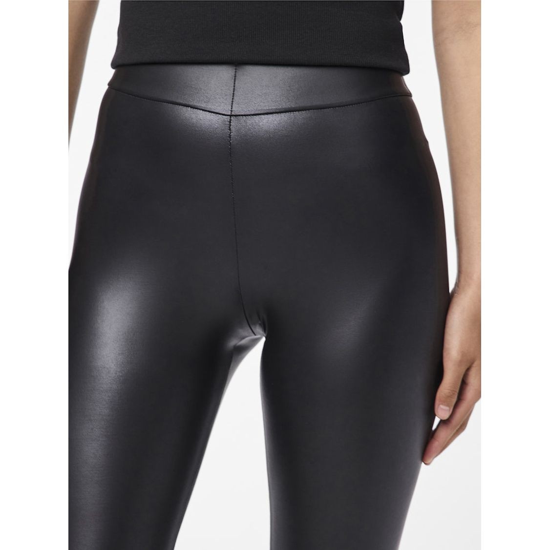 PIECES Kelnės moterims, Juoda, PCNEW SHINY HW LEGGIN 3