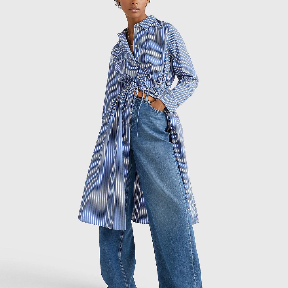 TOMMY HILFIGER Midi suknelė moterims, Marga, Stripe midi shirt-dress 2