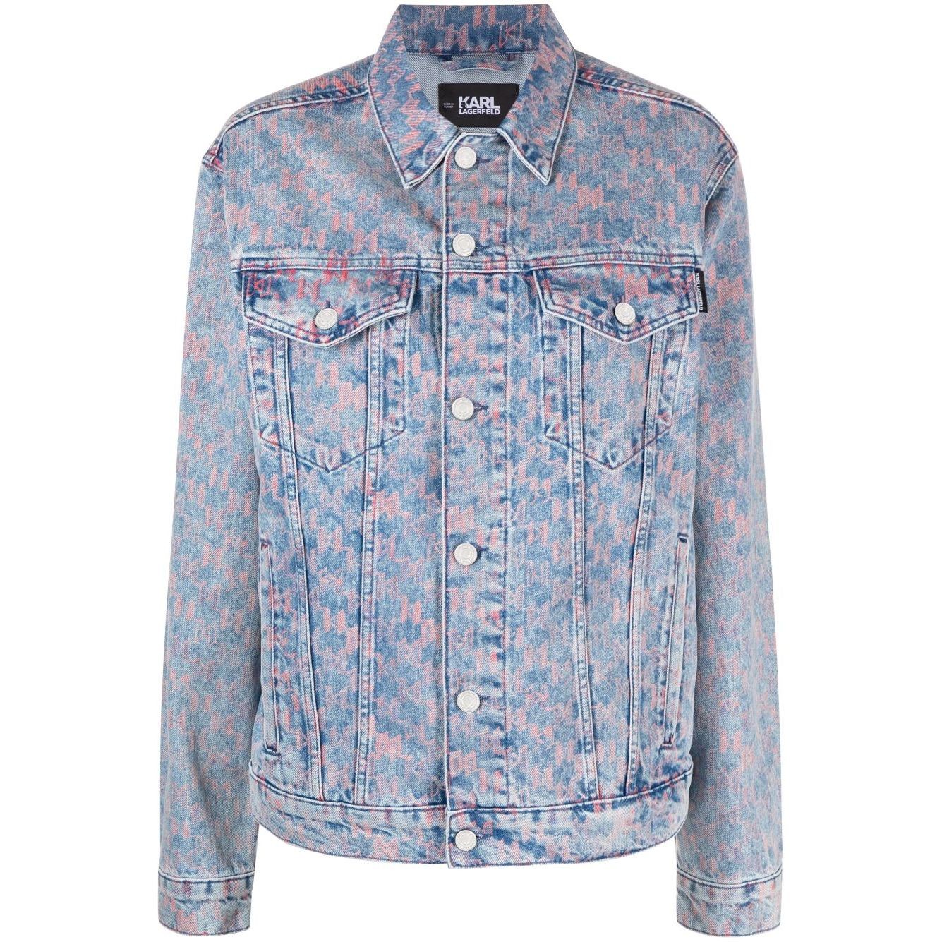 KARL LAGERFELD Džinsinis švarkas moterims, Rožinė, Kl printed denim jacket