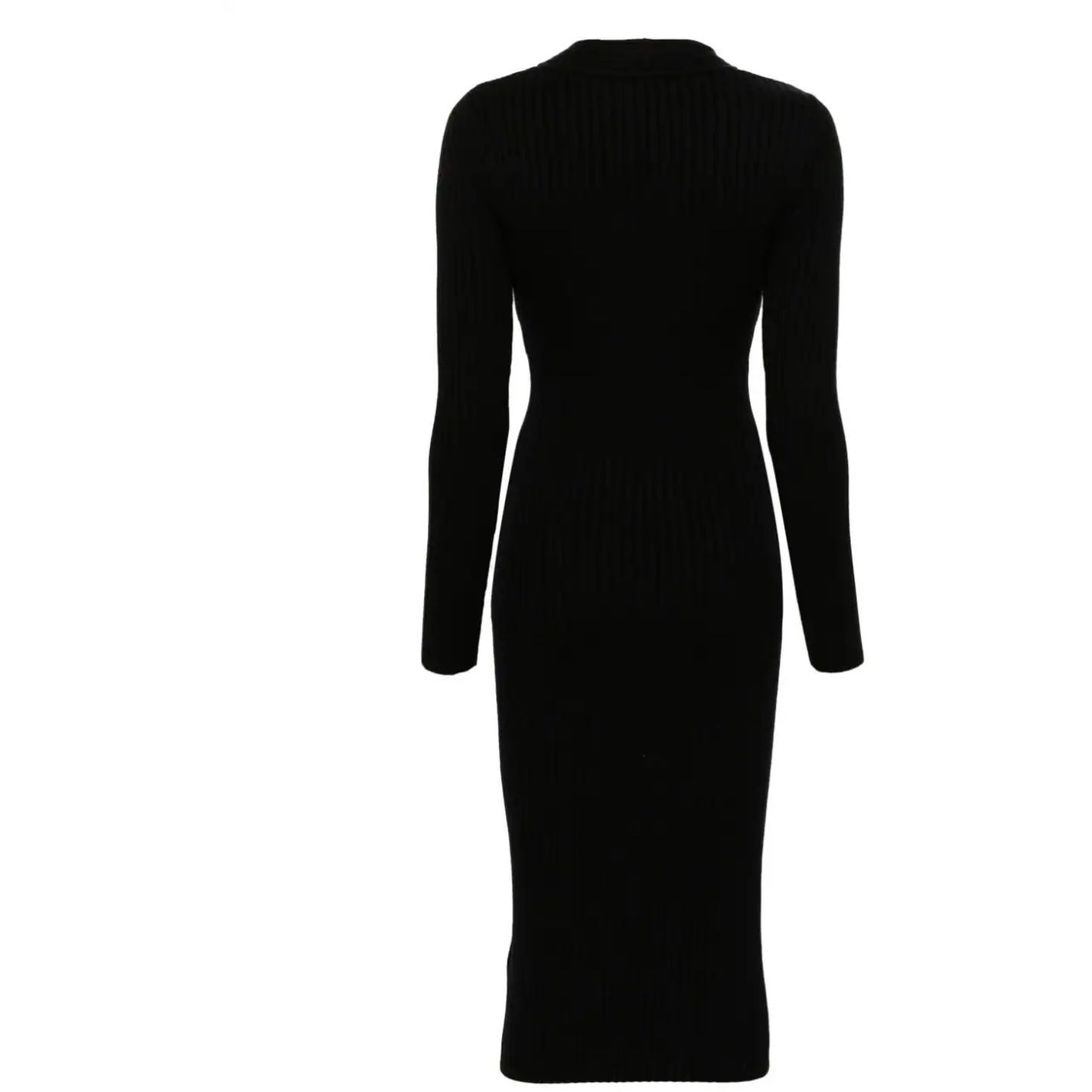 DKNY Suknelė moterims, Juoda, L/s v nk rib swtr dress 2